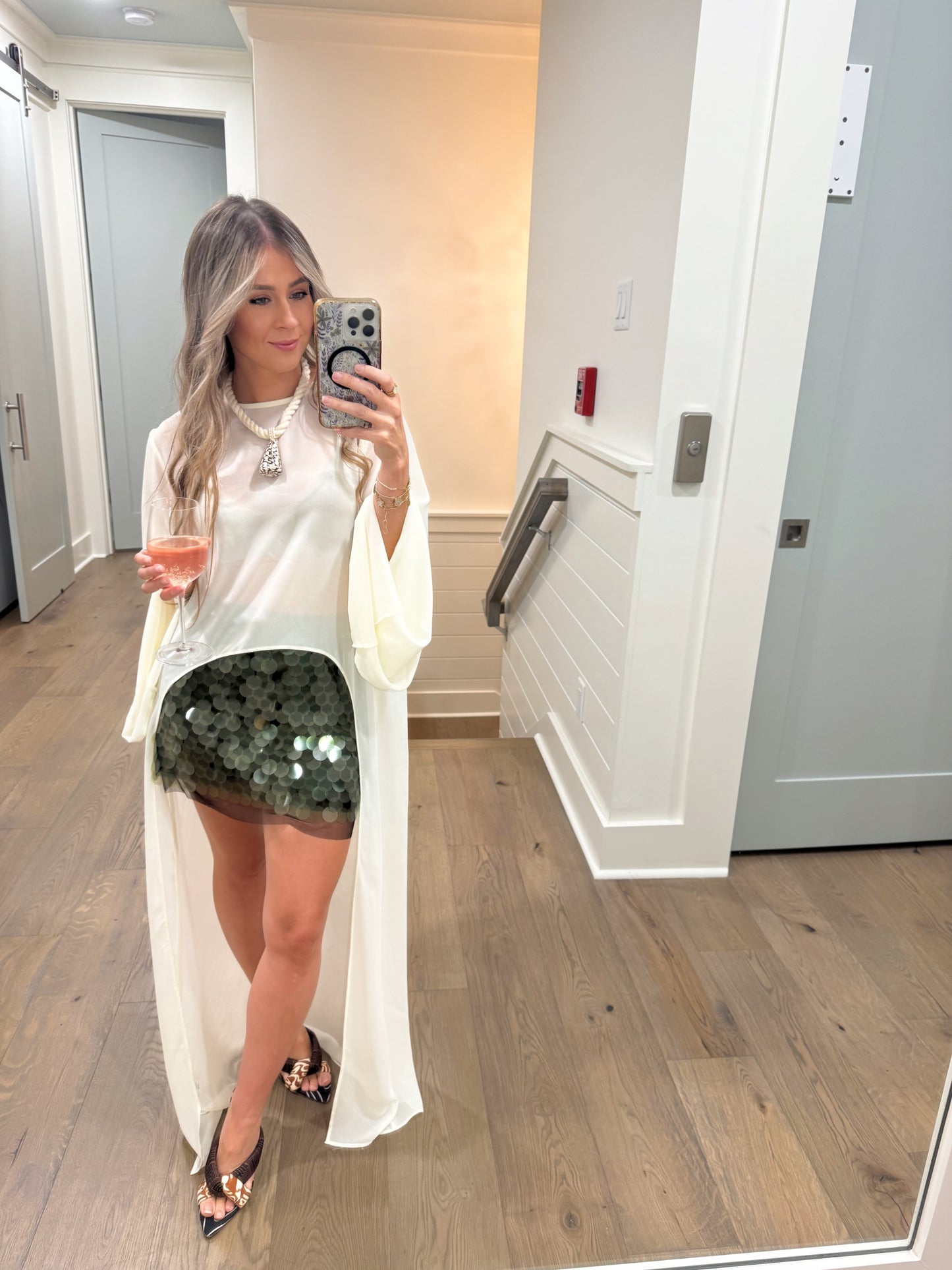 Olive Sequin Skirt