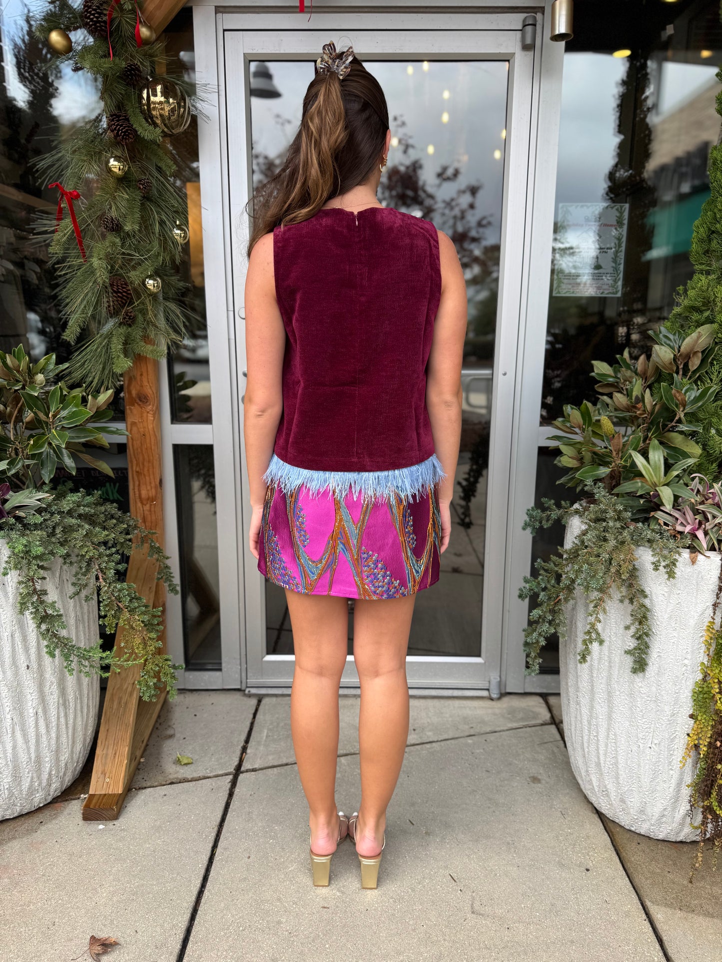 Foil Embroidered Skirt