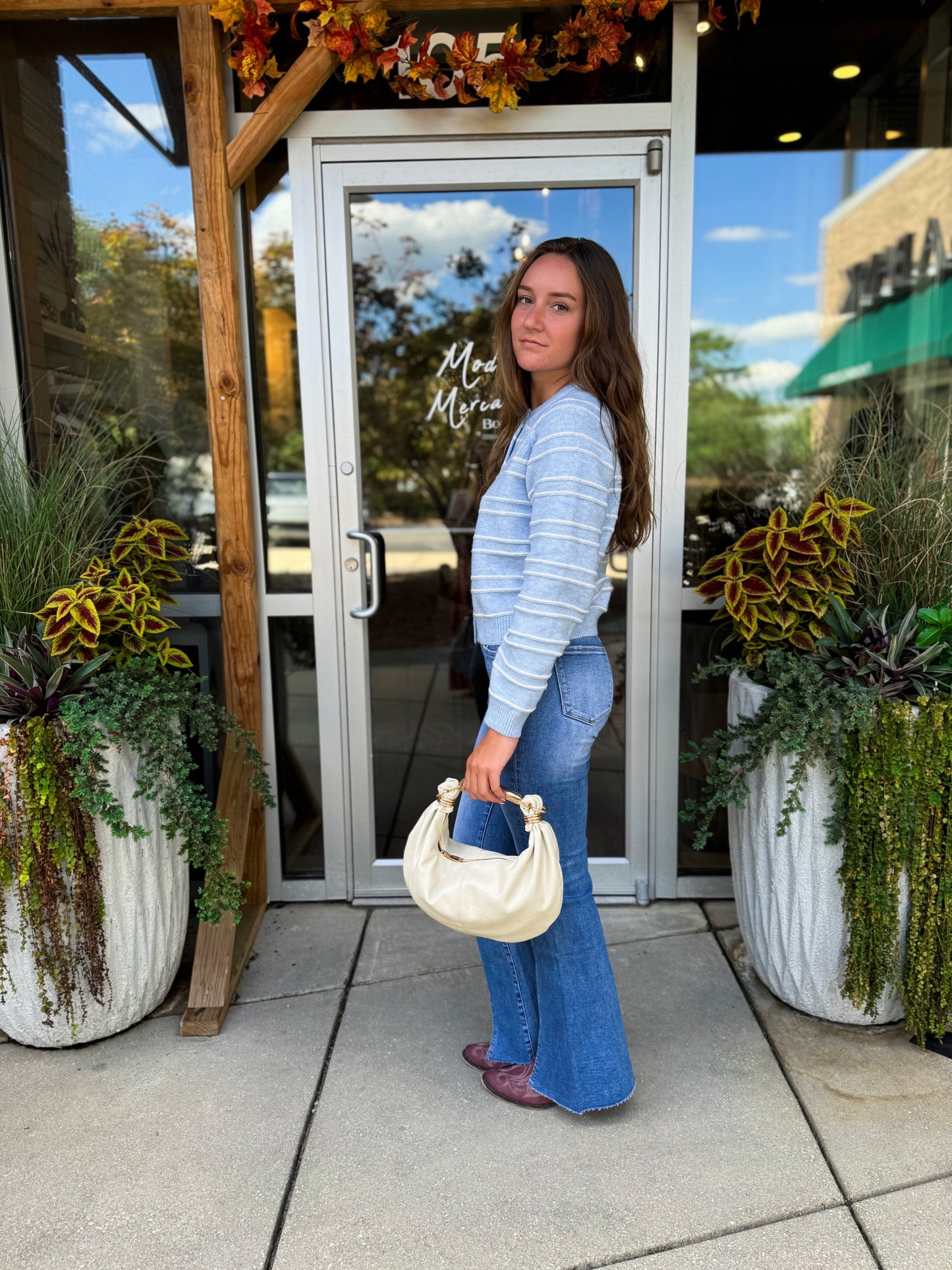 Blue Striped Cardigan