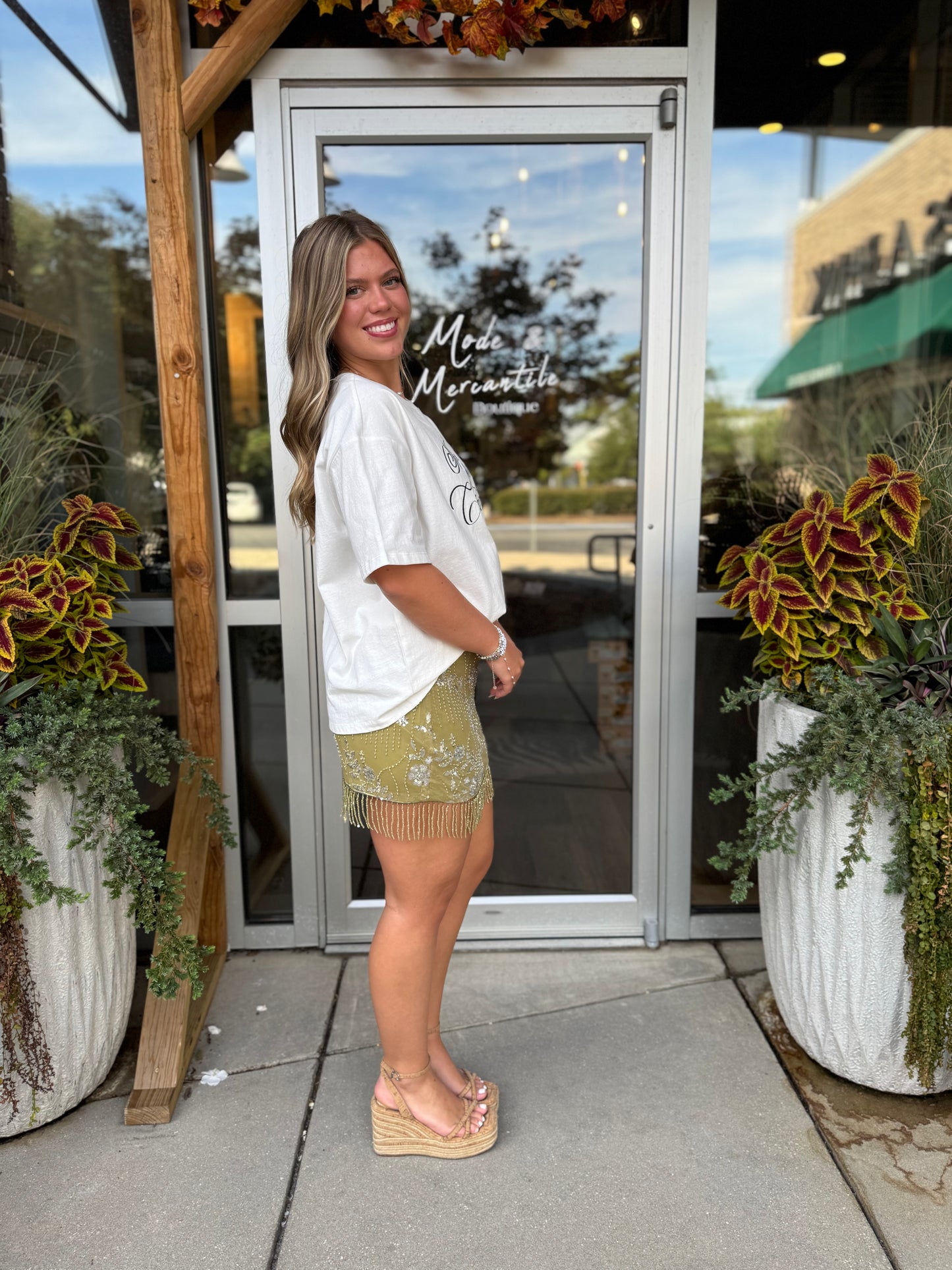 Beaded Fringe Skirt