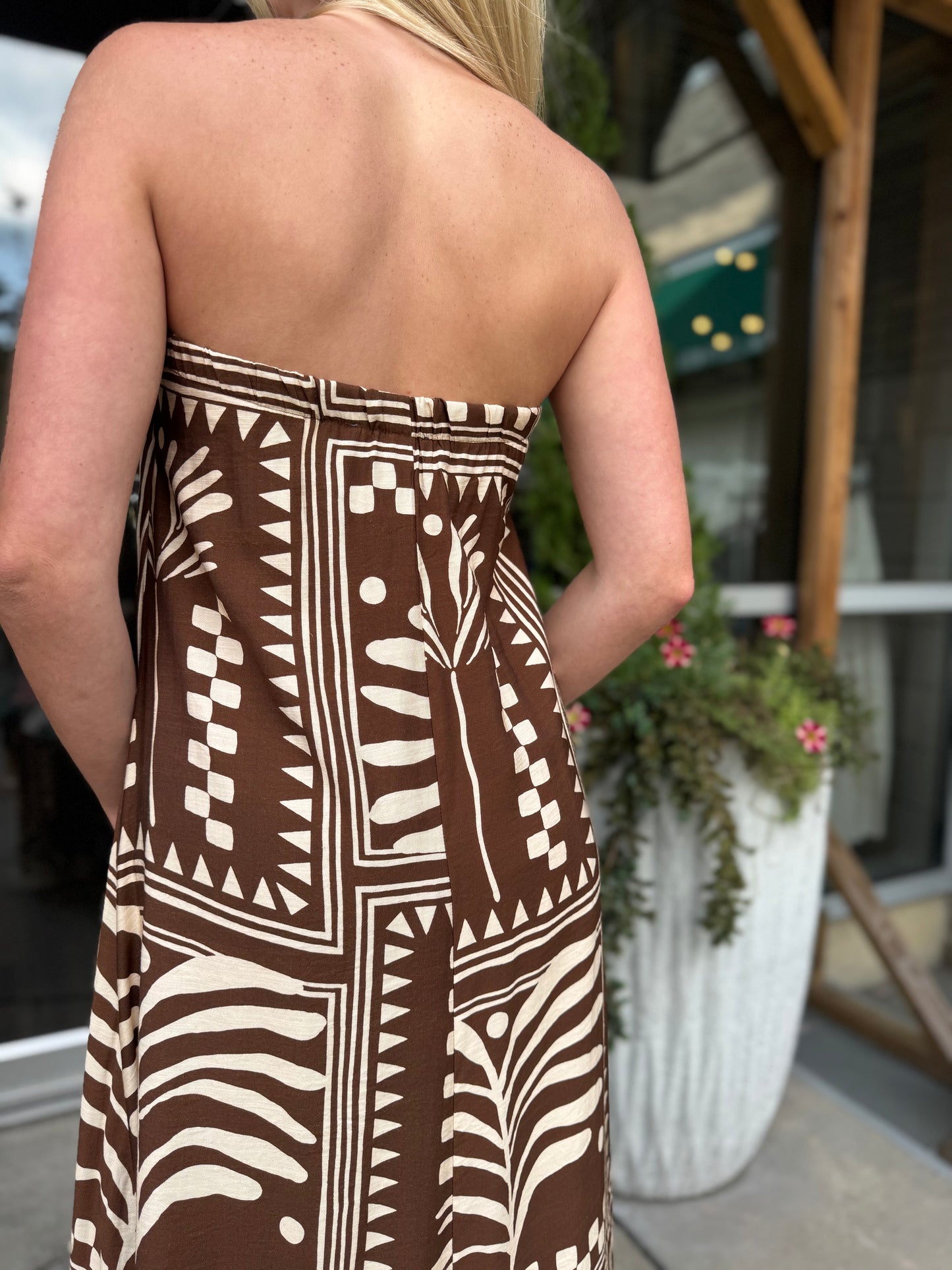 Terracotta Script Maxi Dress