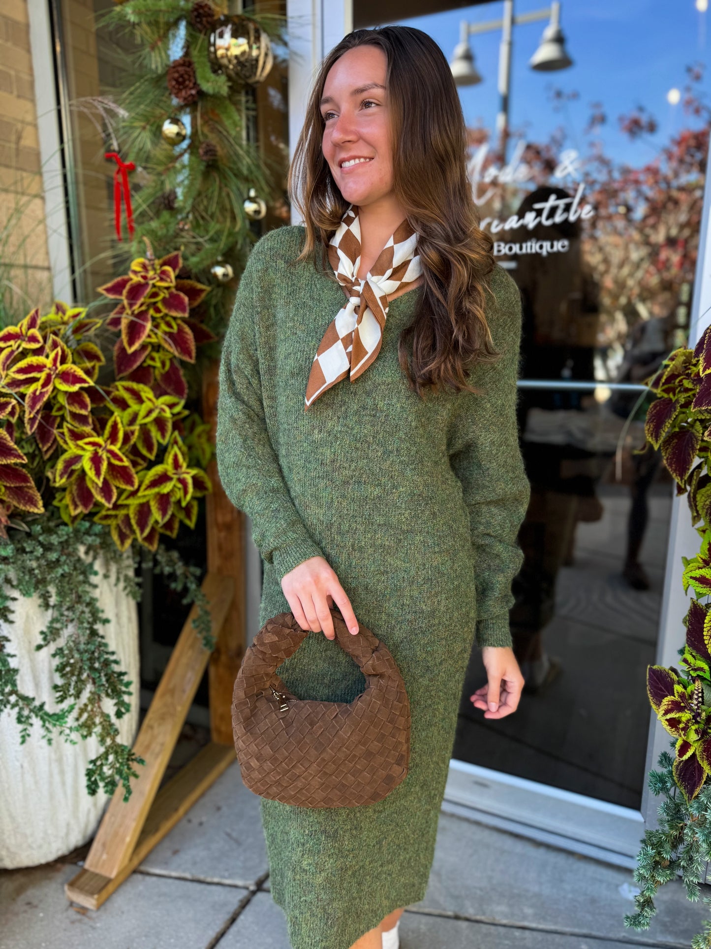 Olive Sweater Dress