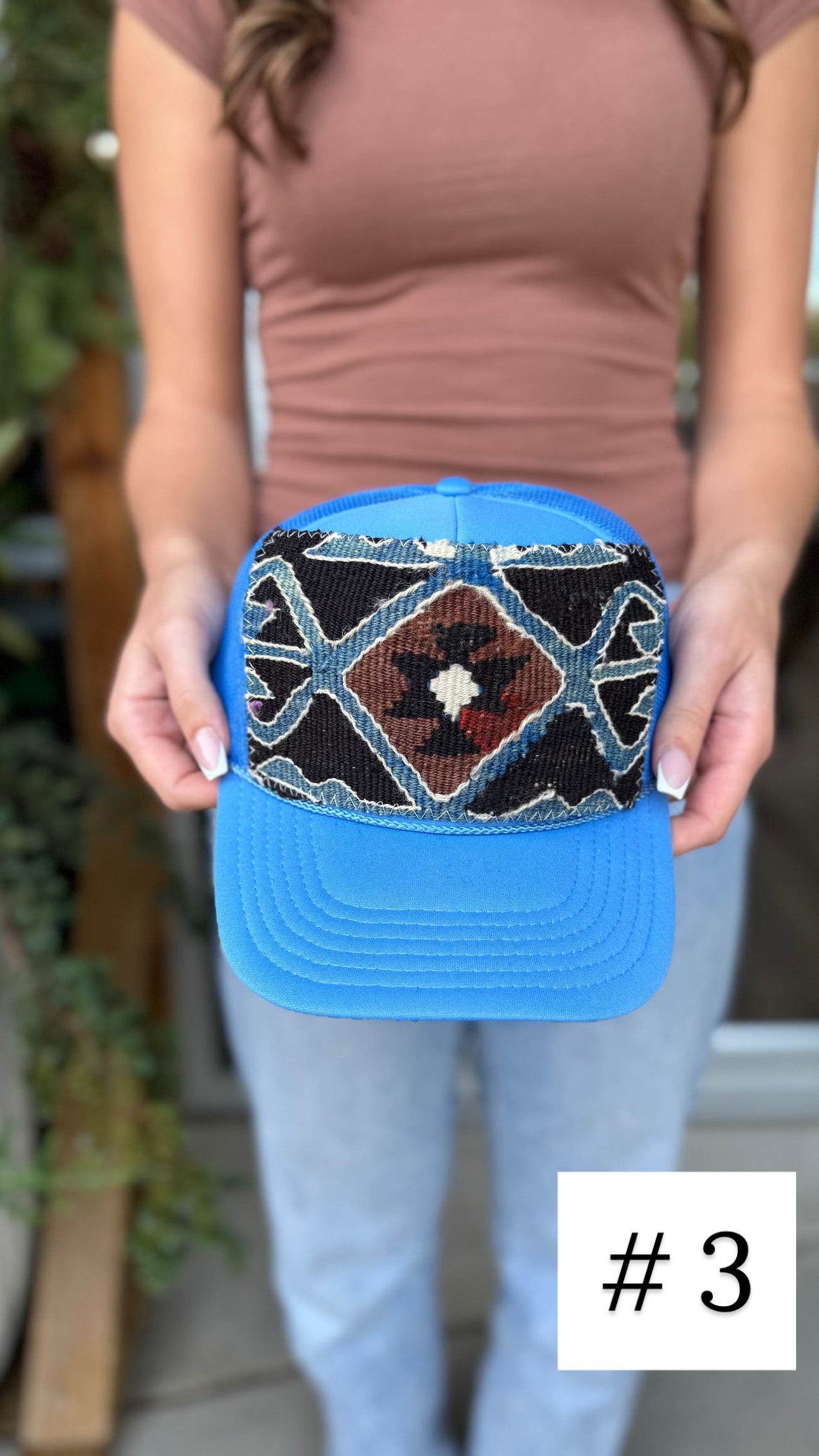 Powder Blue Orijinal Kilim Patch Trucker Hat