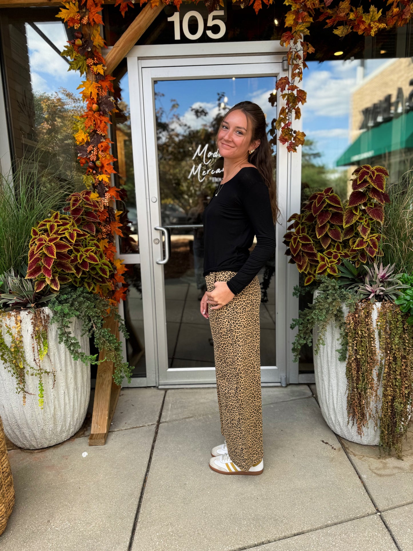 Leopard Wide Leg Pants