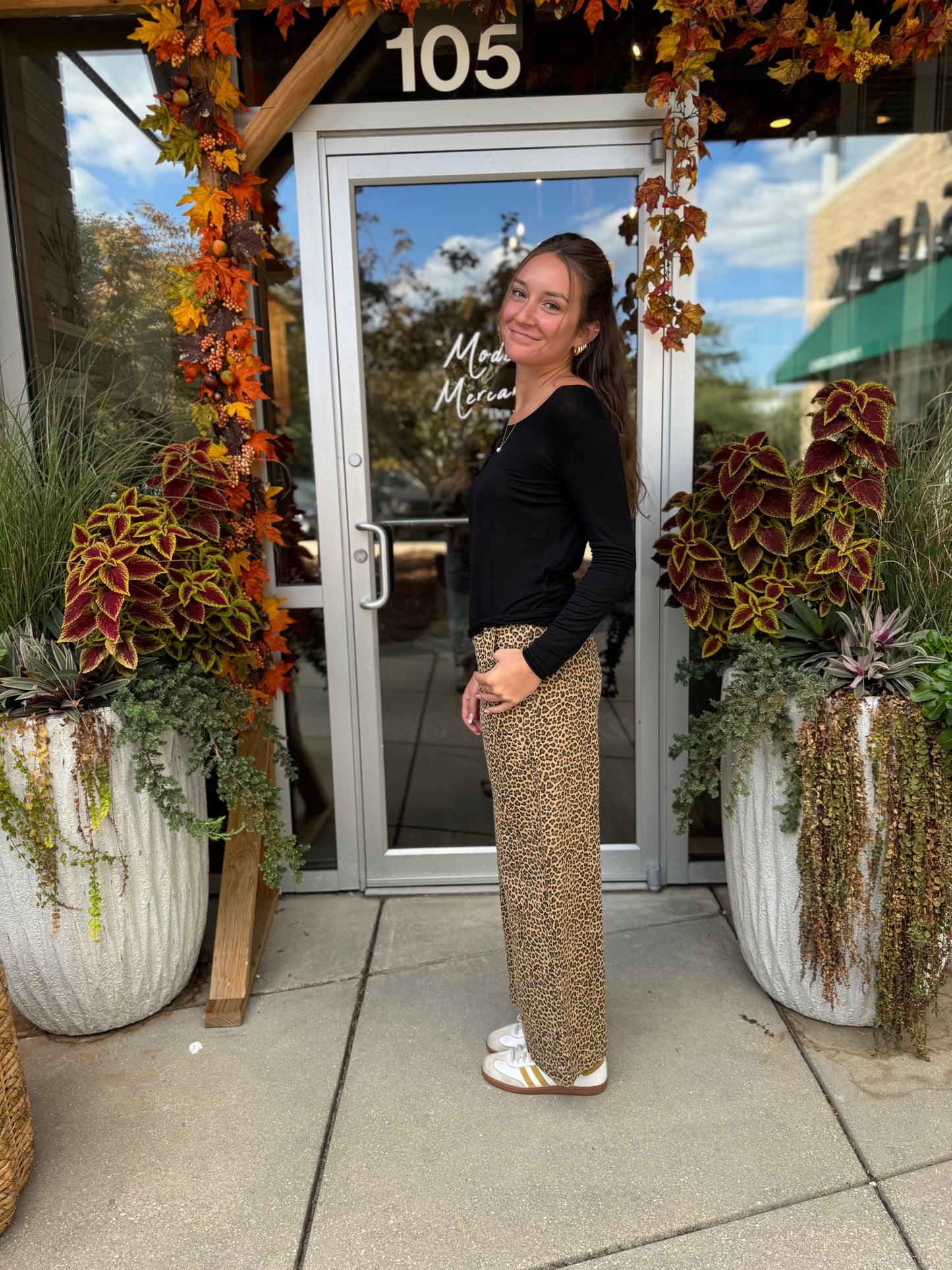 Leopard Wide Leg Pants