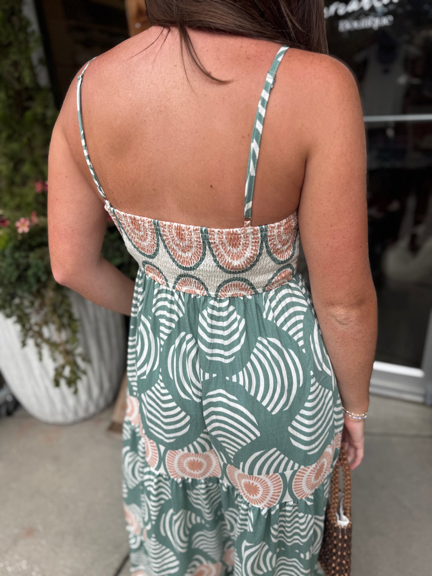 Olive Shell Maxi Dress