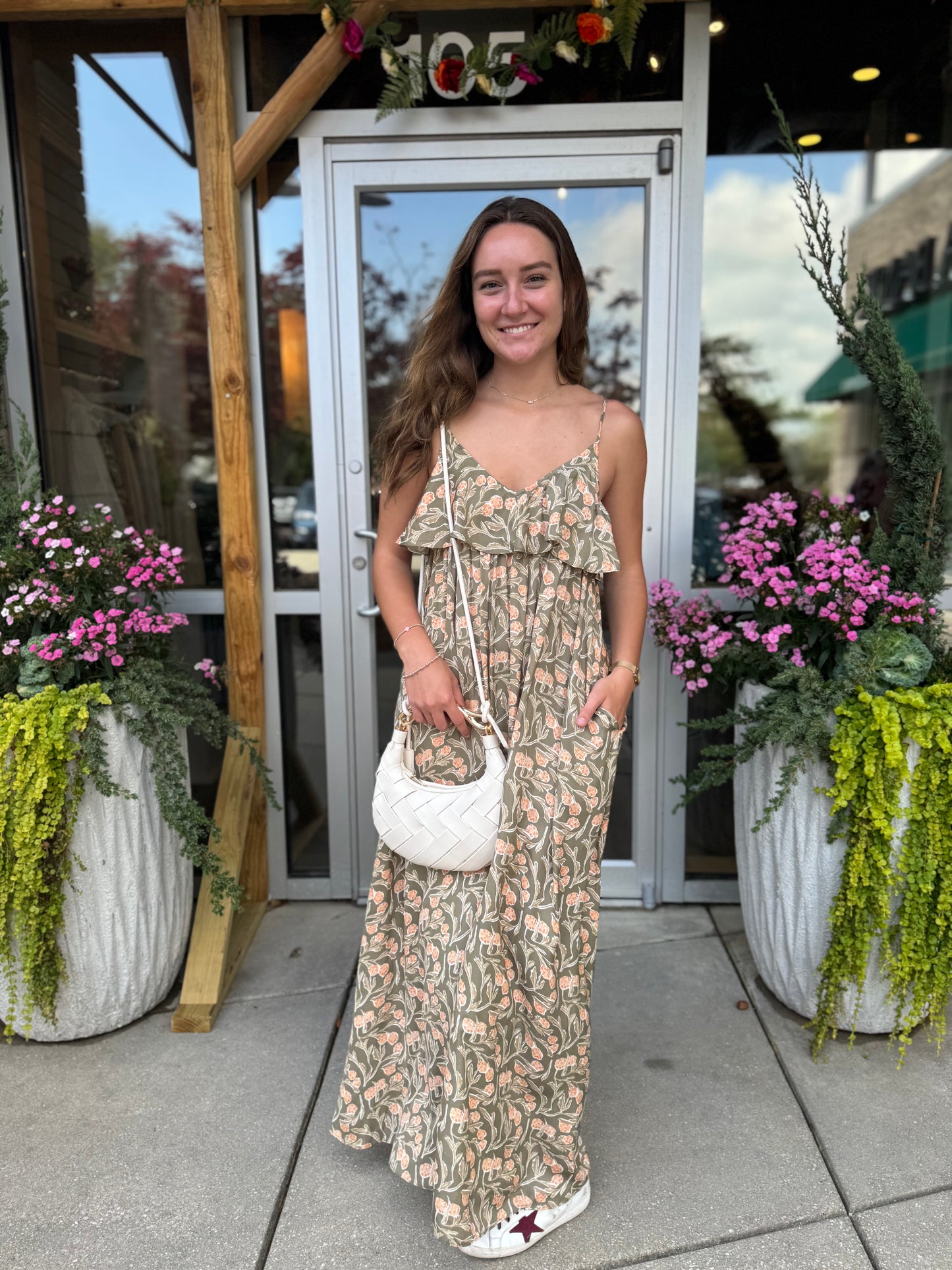 Ruffle Strap Maxi Dress