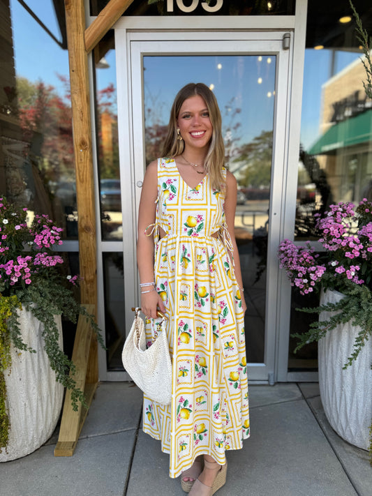 Santorini Citrus Midi Dress
