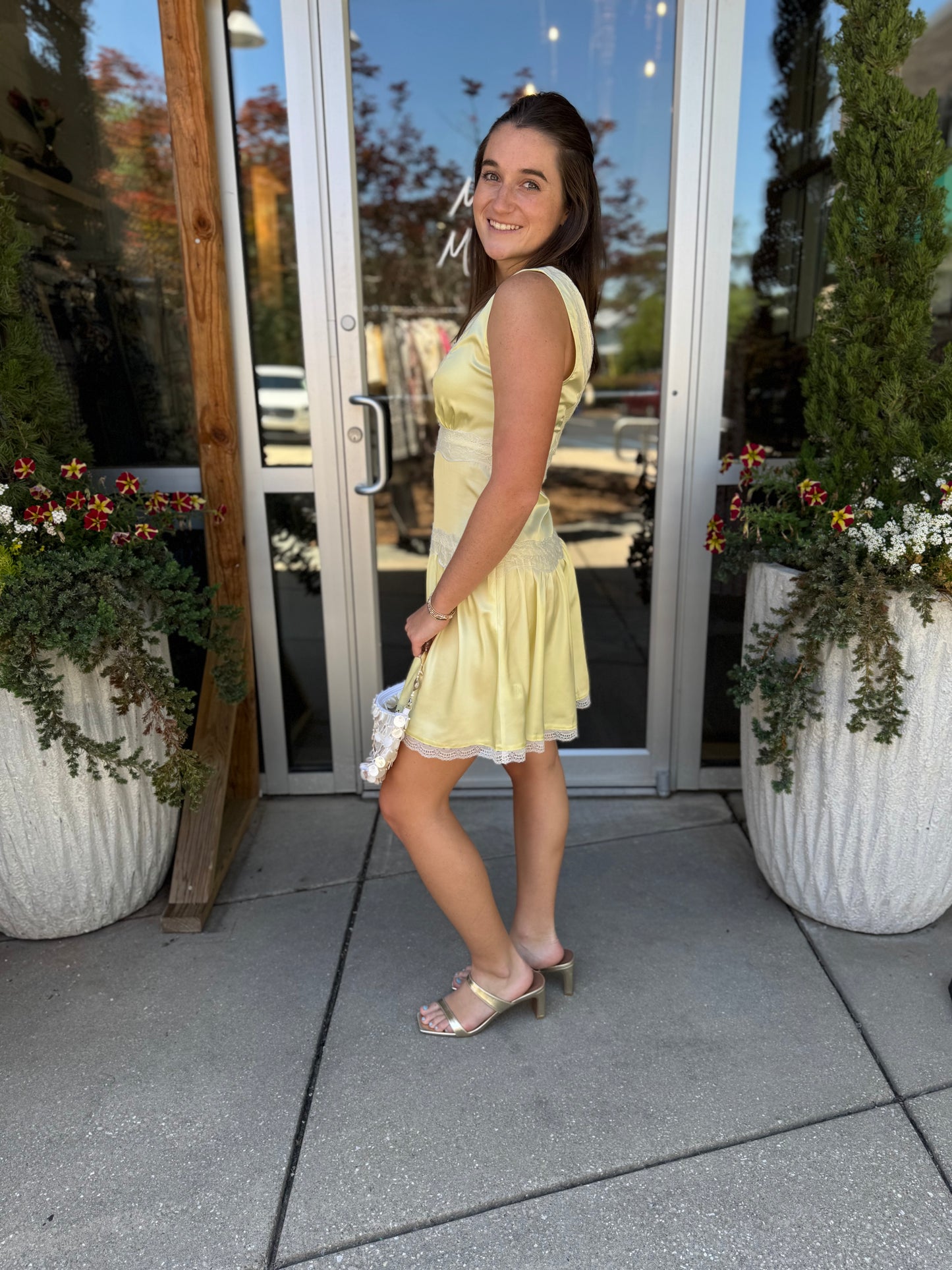 Lace Panel Slip Dress