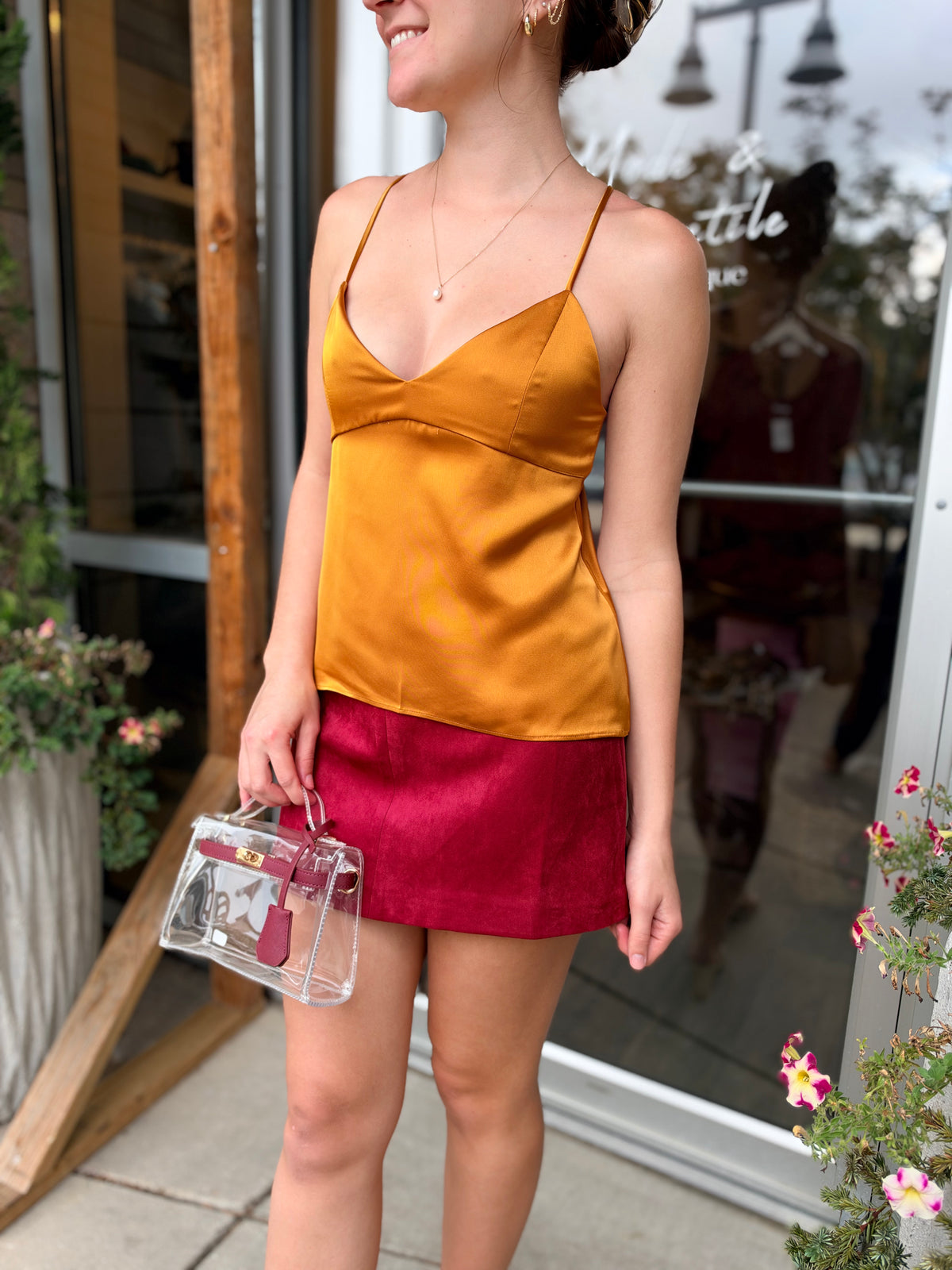 Satin Tie Back Tank