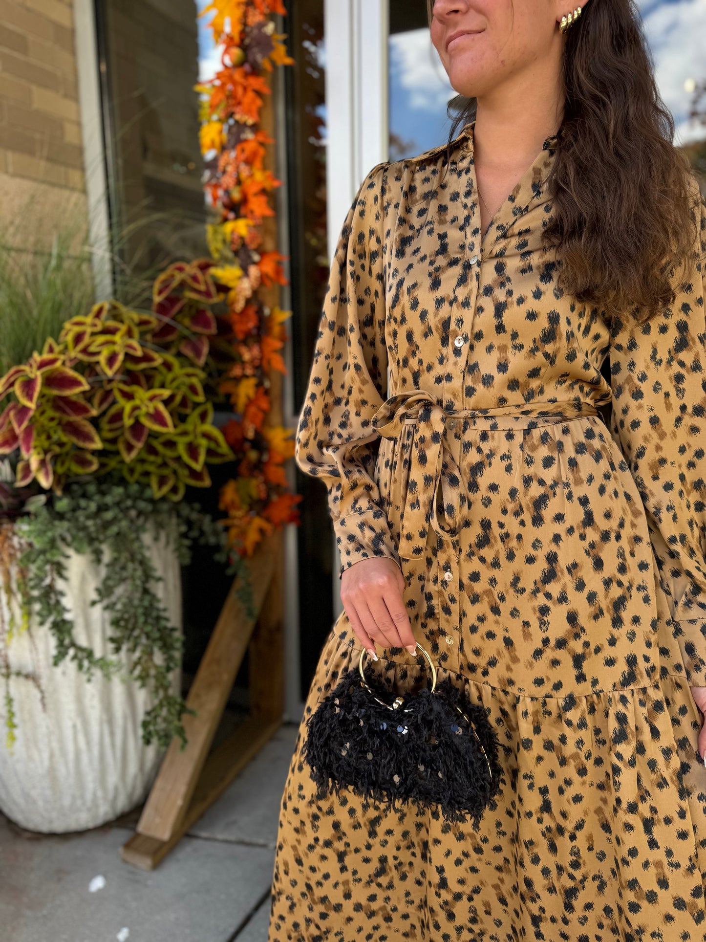 Leopard Tie Maxi Dress