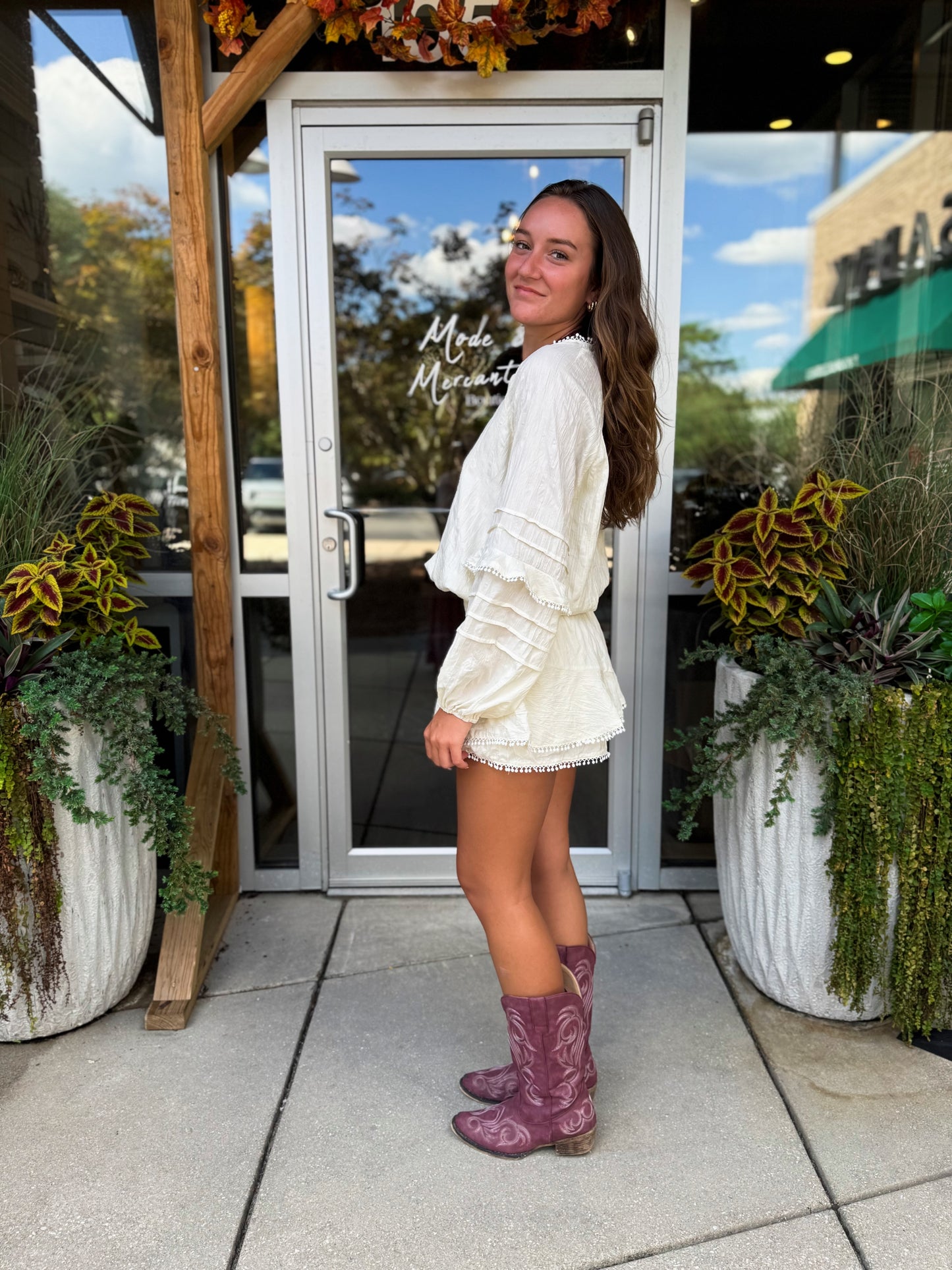 V Neck Smocked Romper