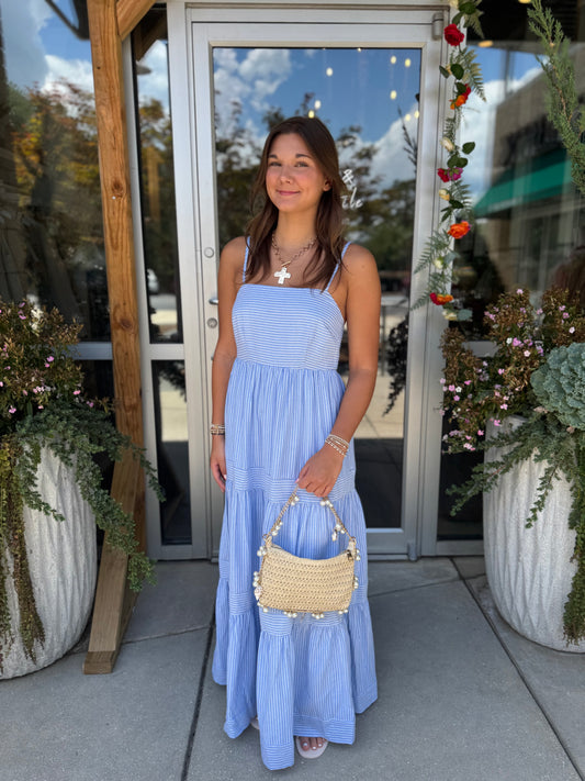 Cerulean Stripe Maxi Dress