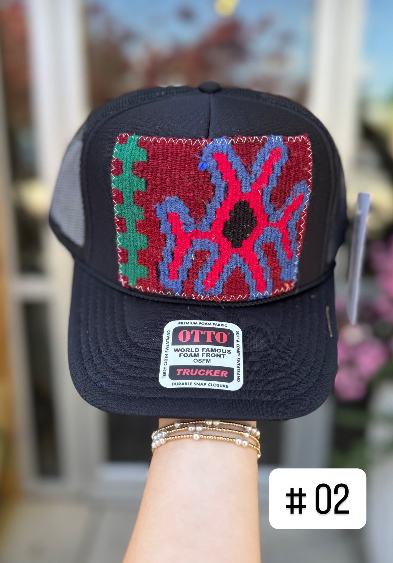 Black Orijinal Kilim Patch Trucker Hat