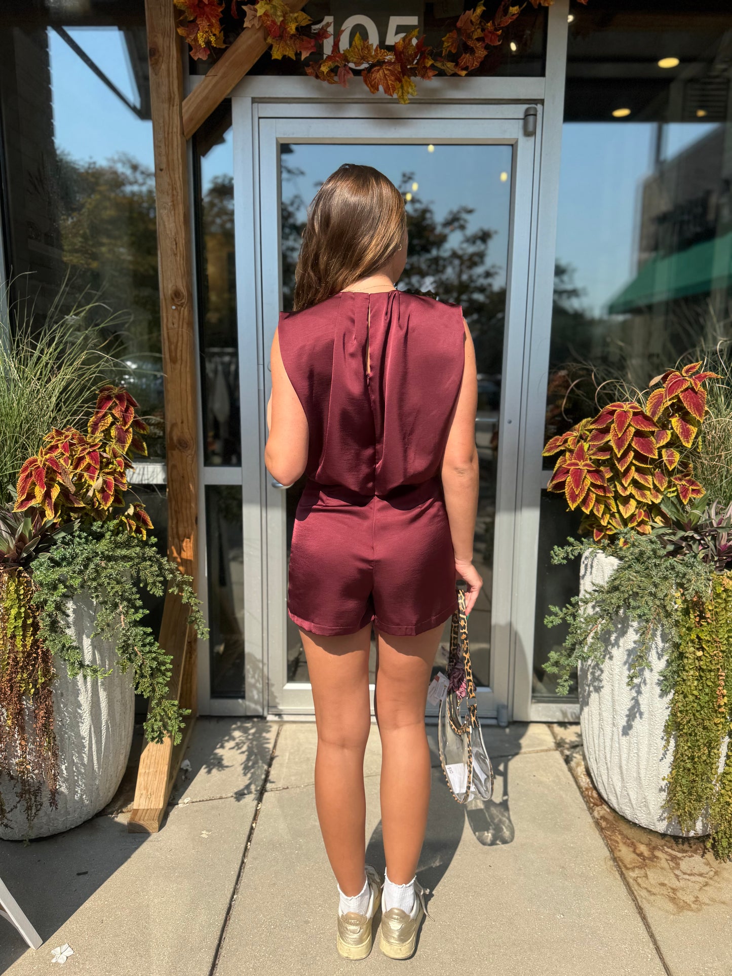 Burgundy Romper