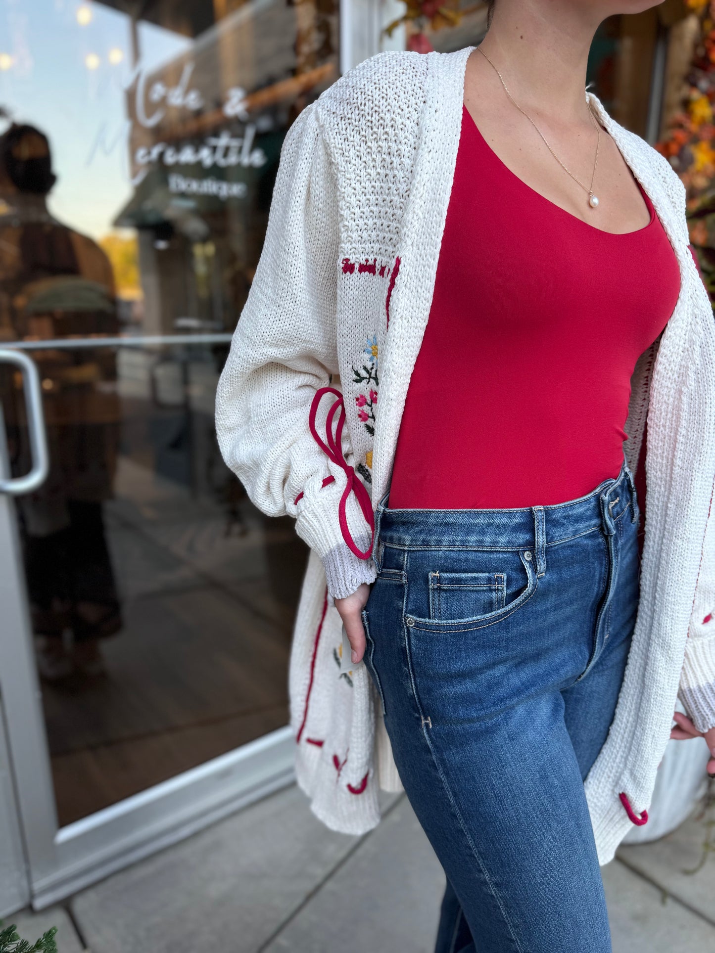 Long Sleeve Embroidered Sweater