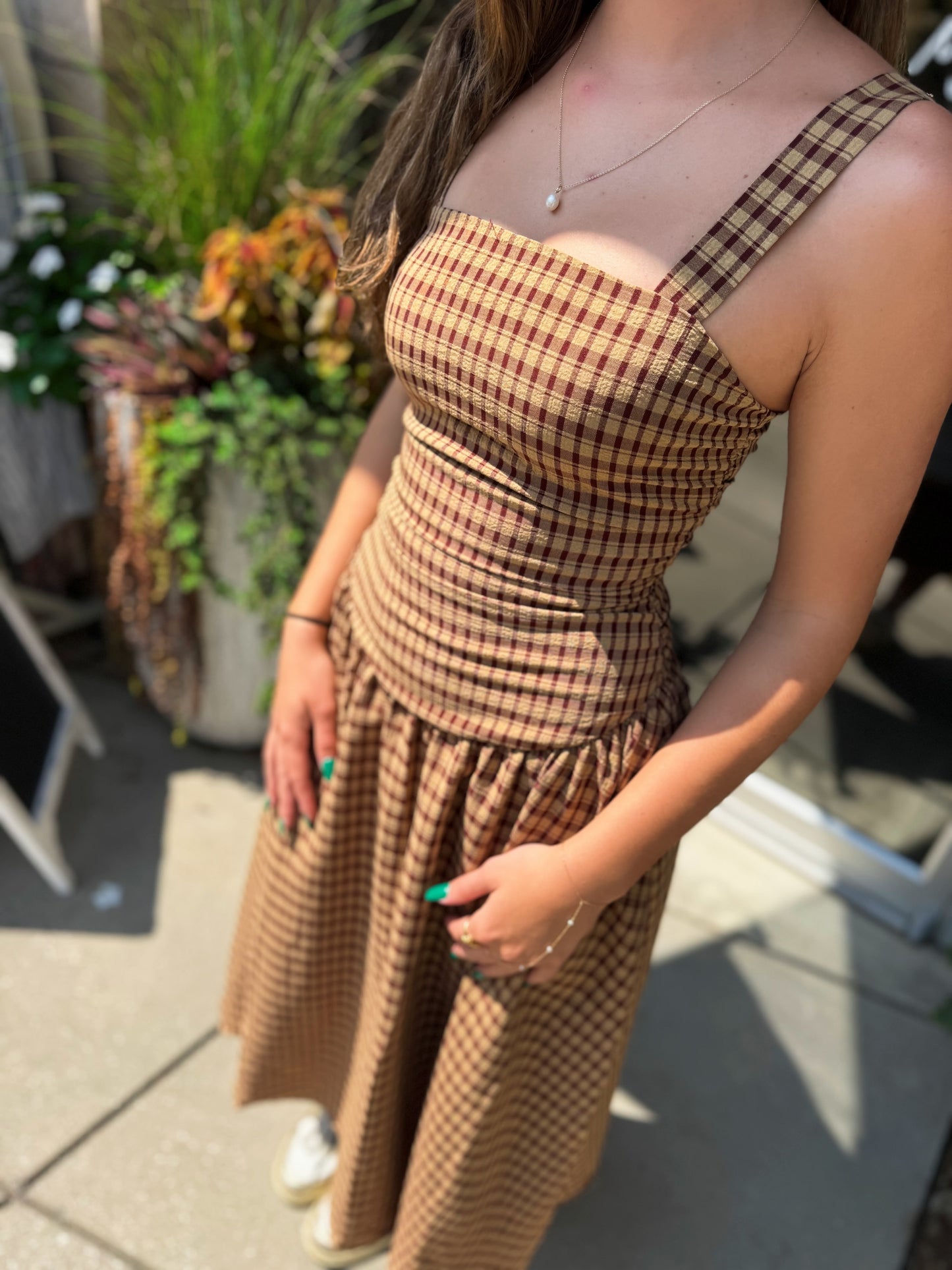 Plaid Midi Dress