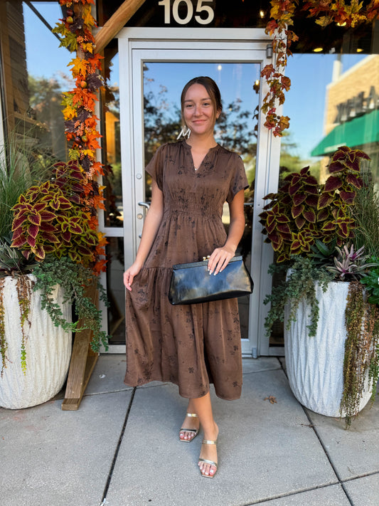 Dainty Floral Embroidered Midi Dress