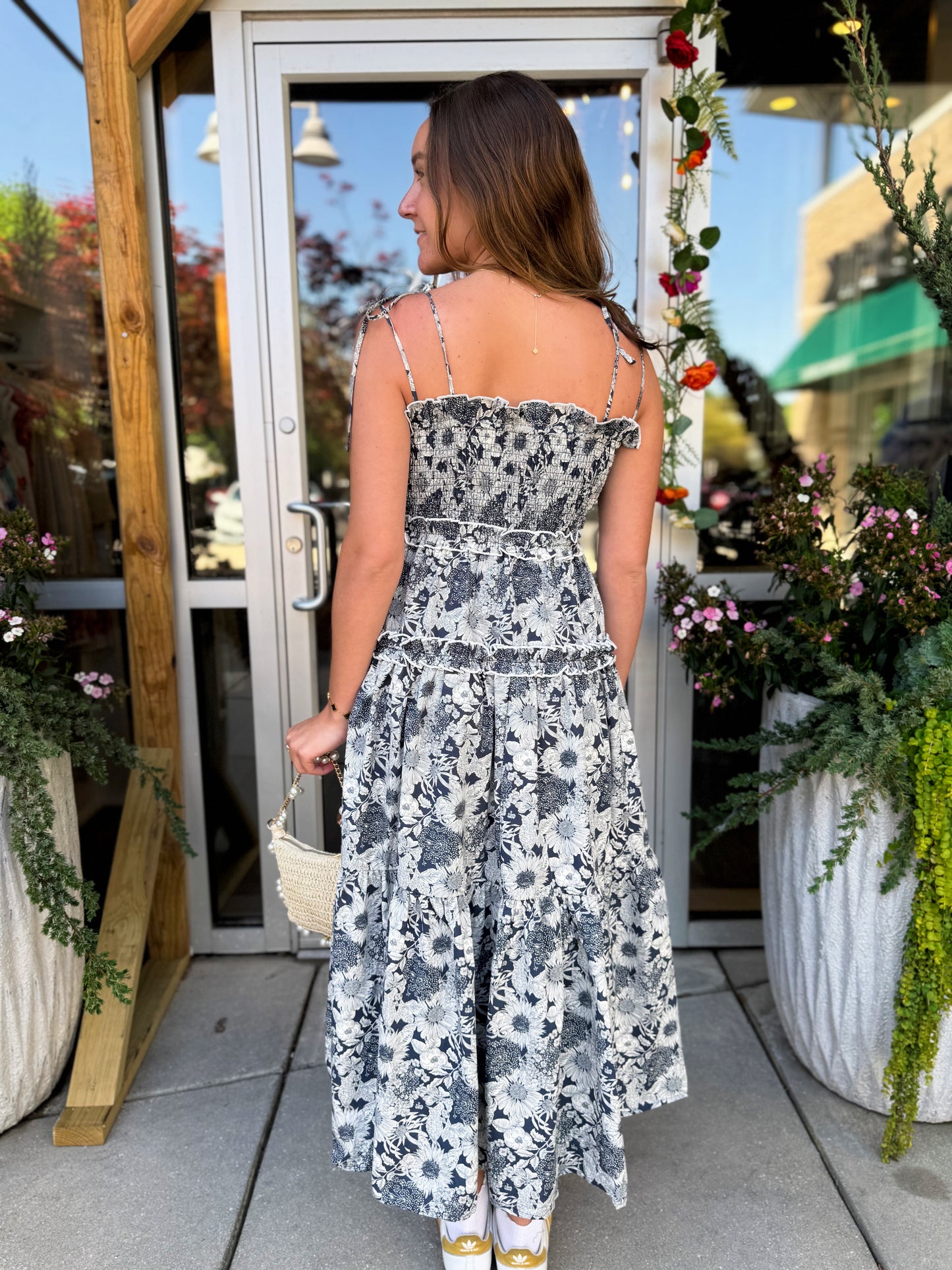 Navy Tiered Maxi Dress