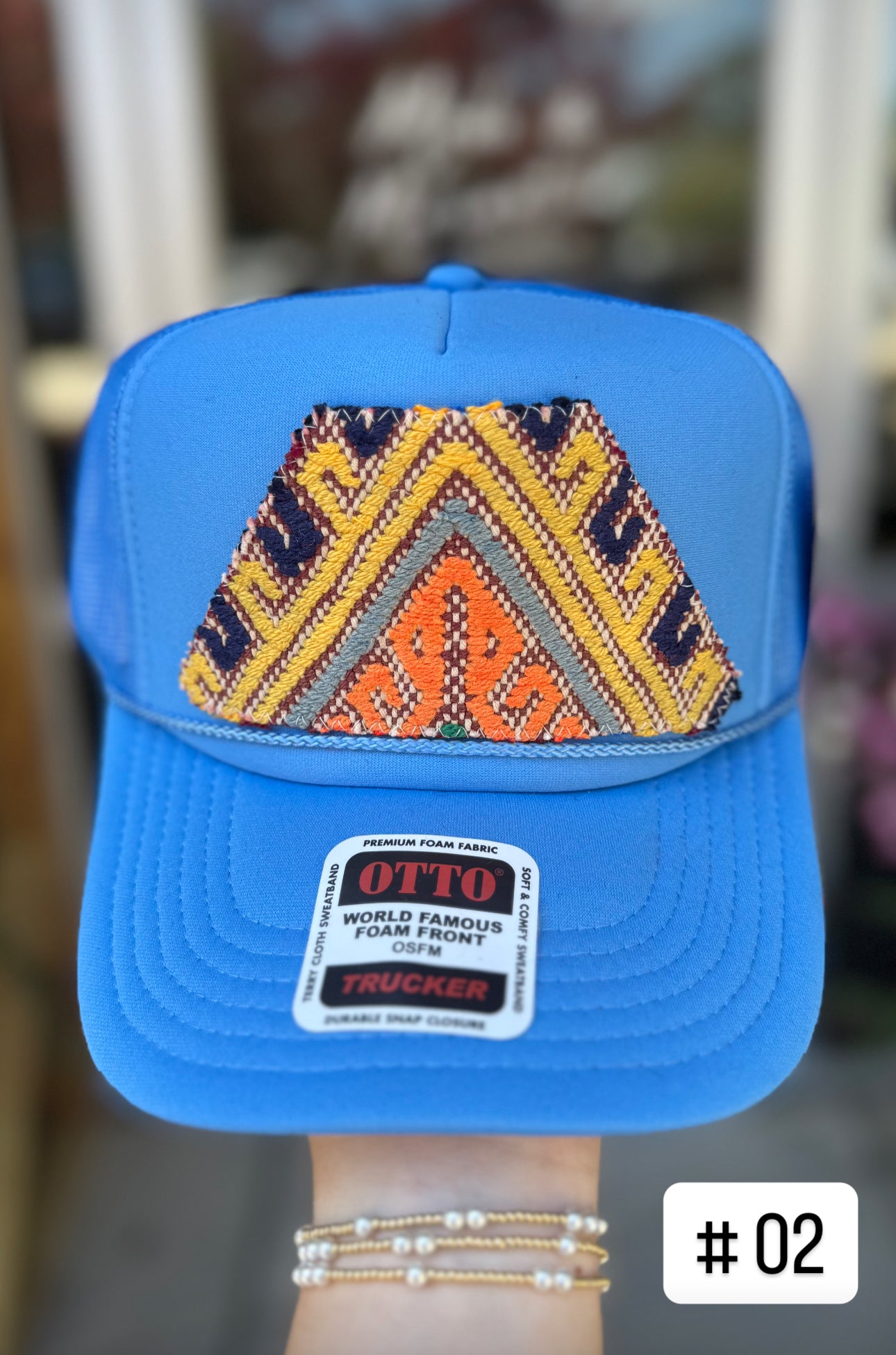 Powder Blue Orijinal Kilim Patch Trucker Hat