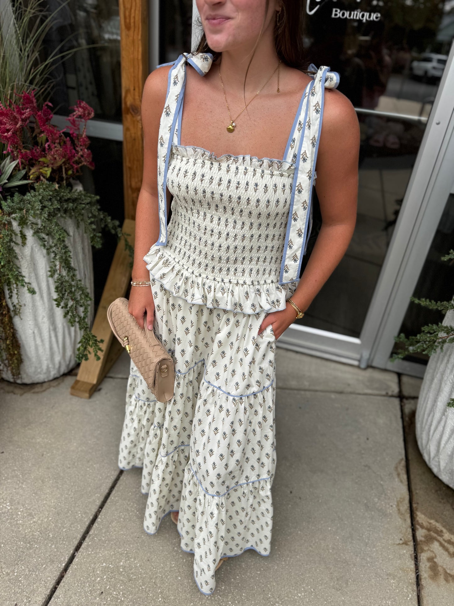 Smocked Layer Maxi Dress