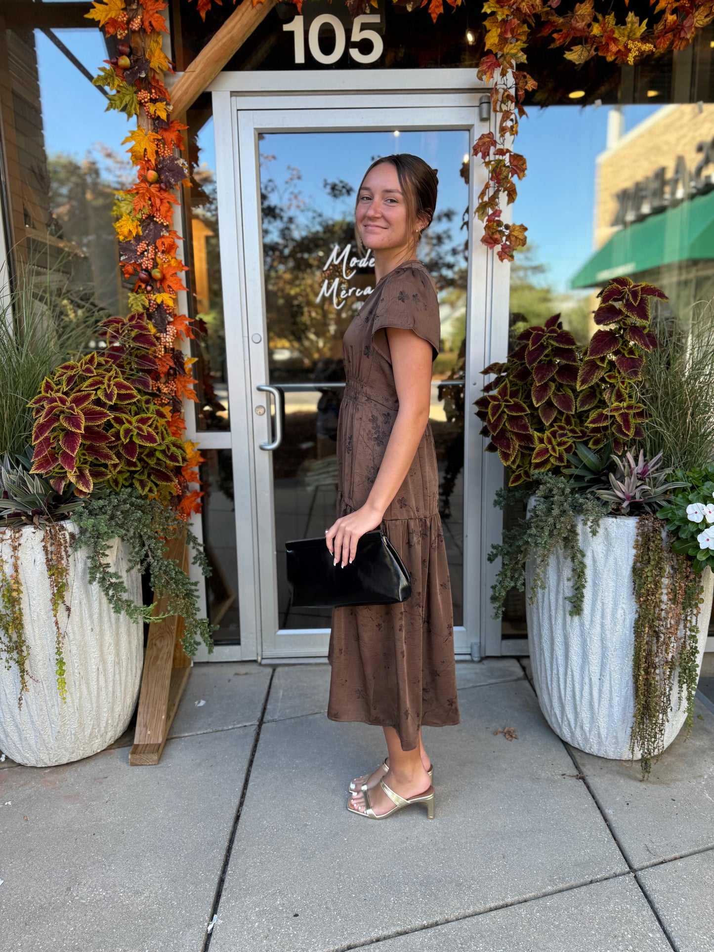 Dainty Floral Embroidered Midi Dress