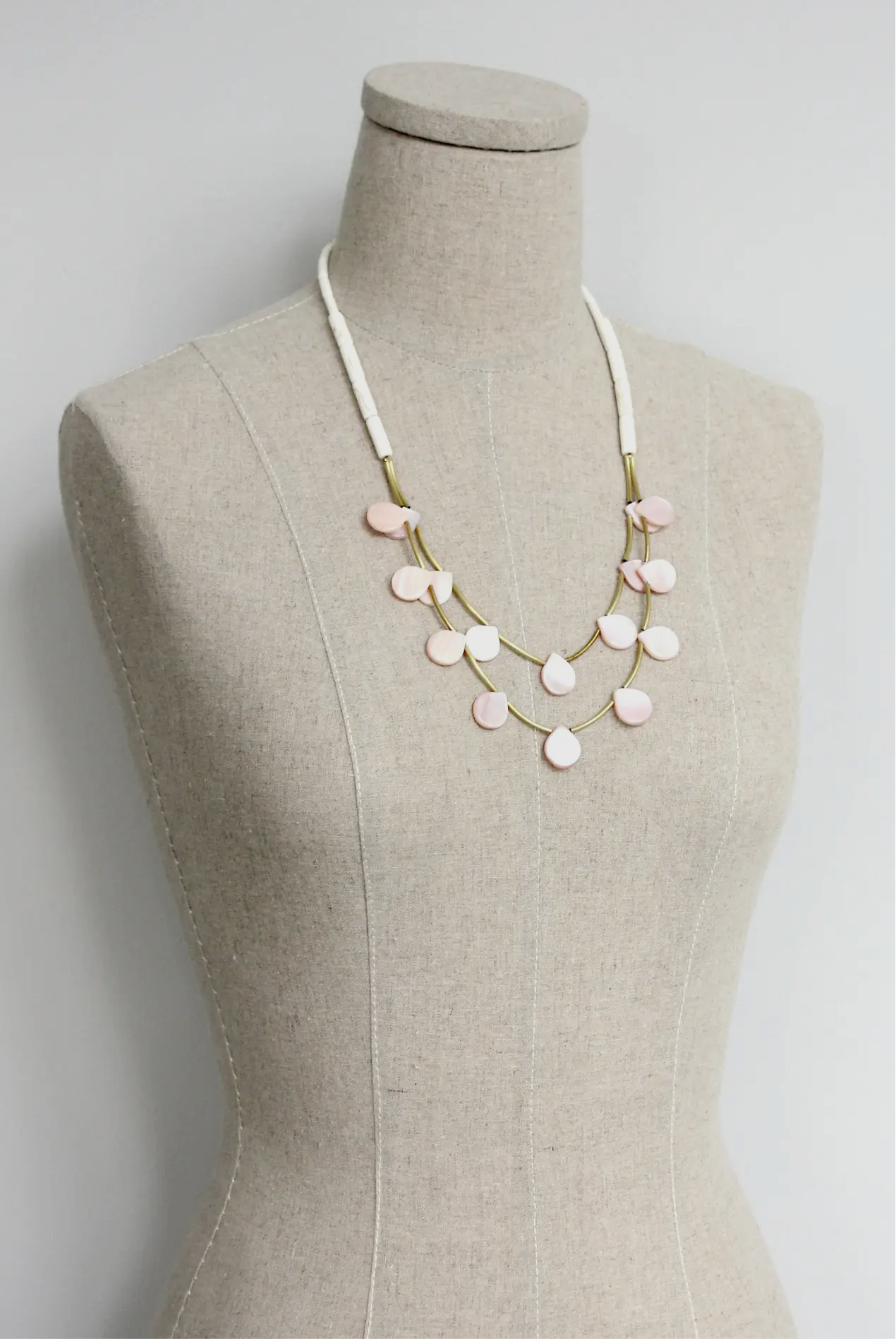Mother Of Pearl Double Strand Necklace