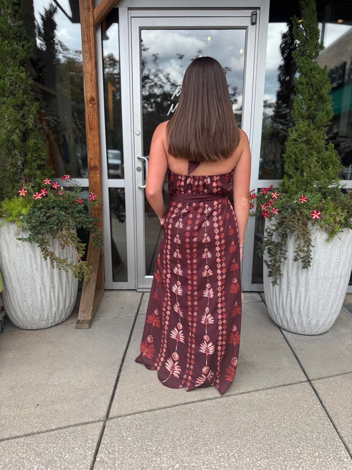 Plum Palm Maxi Dress