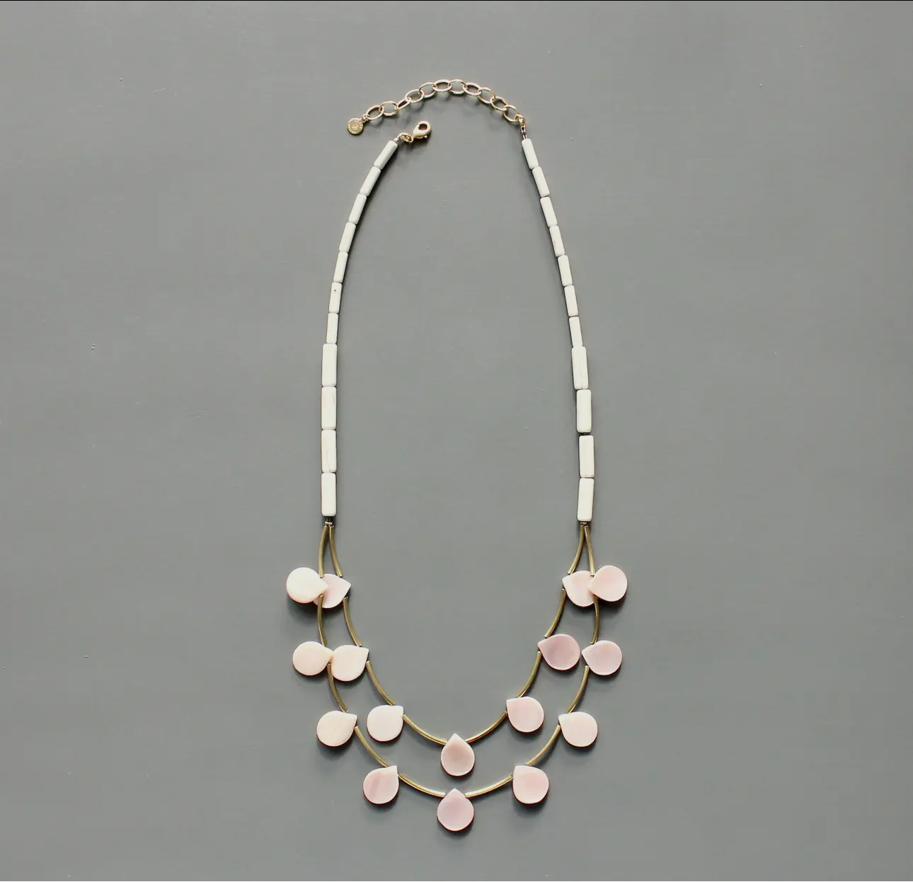 Mother Of Pearl Double Strand Necklace