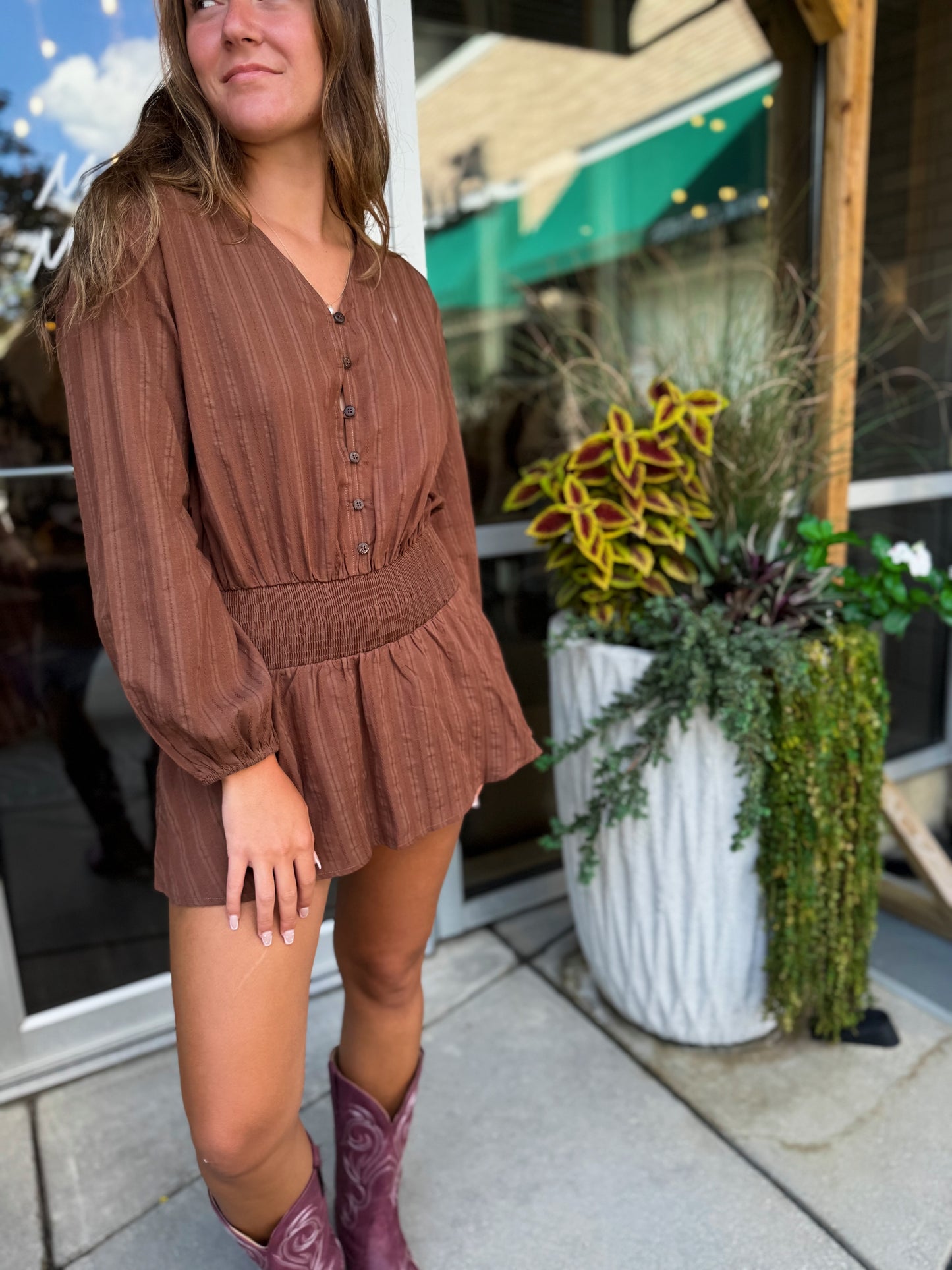 Drop Waist Smocked Romper