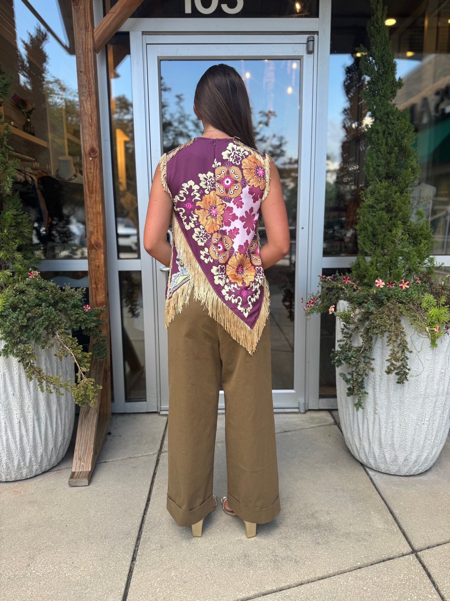 Fringe Cross Blouse