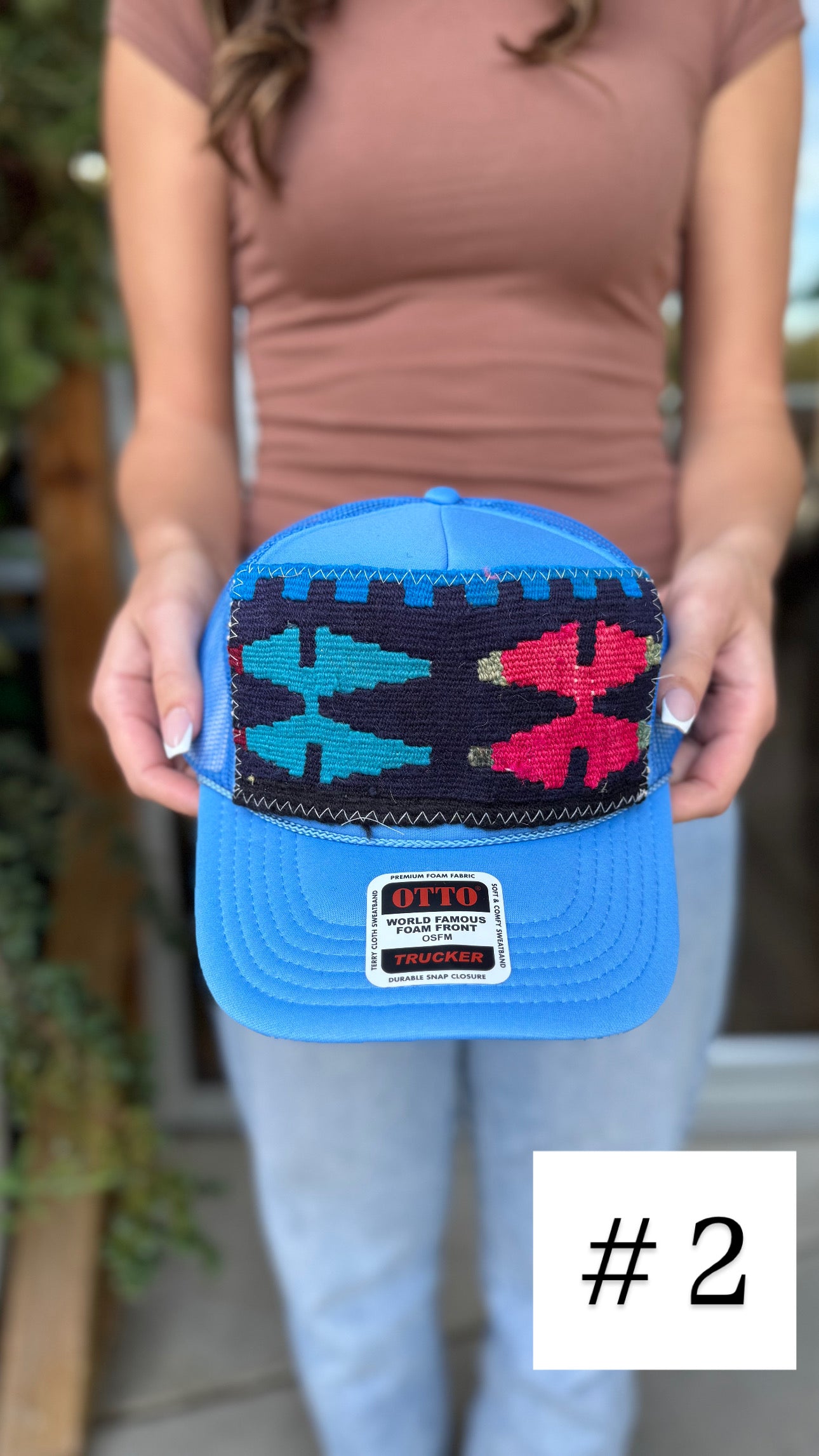 Powder Blue Orijinal Kilim Patch Trucker Hat