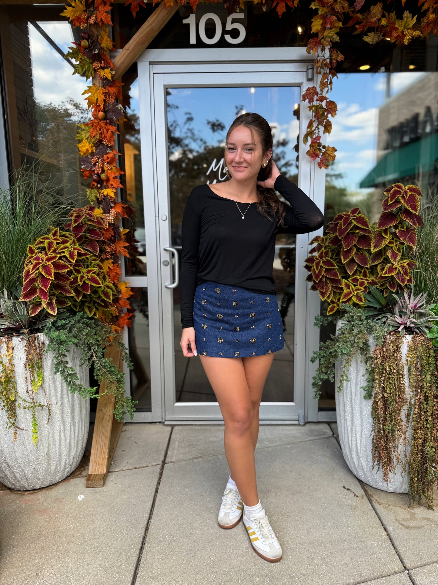 Embellished Quilted Skort
