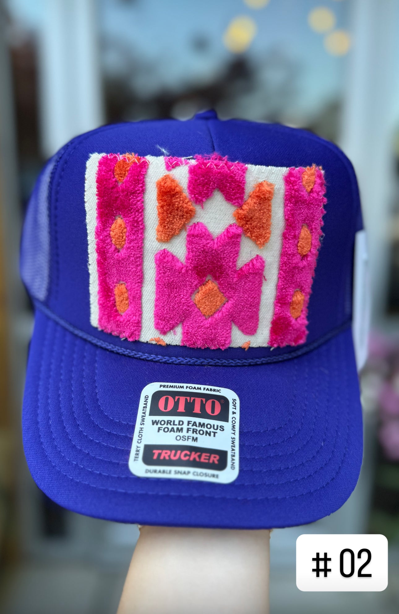 Cobalt Blue Orijinal Kilim Patch Trucker Hat