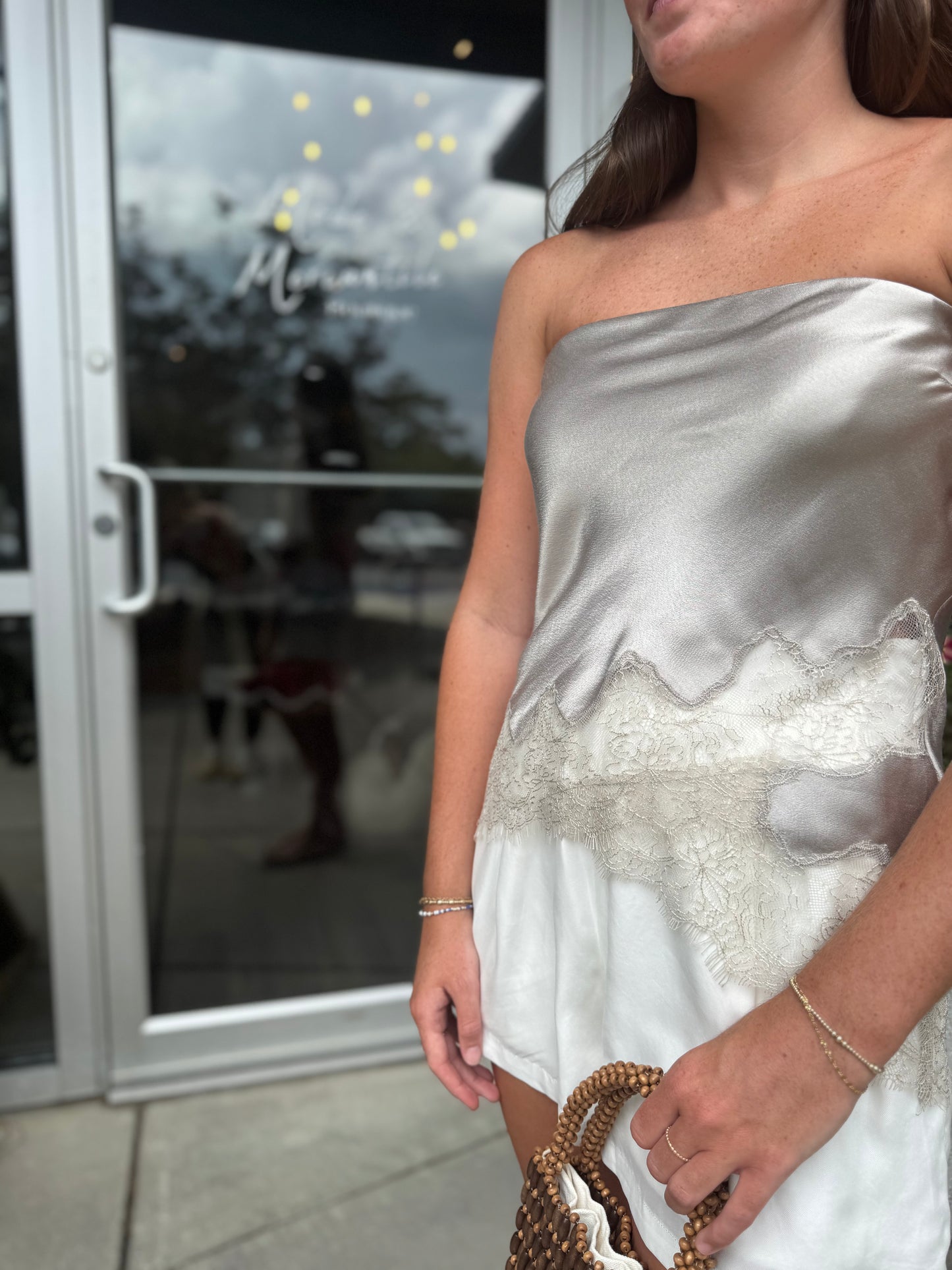 Lace Hem Tube Top