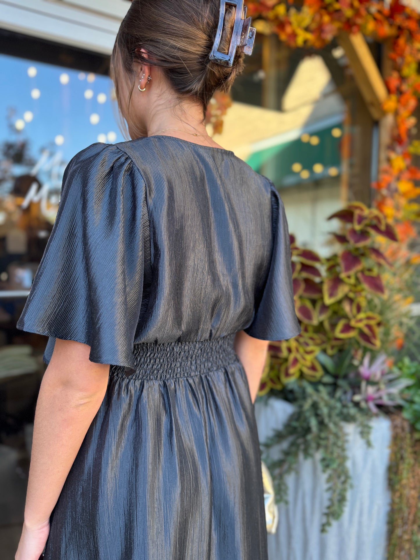 Midnight Satin Midi Dress