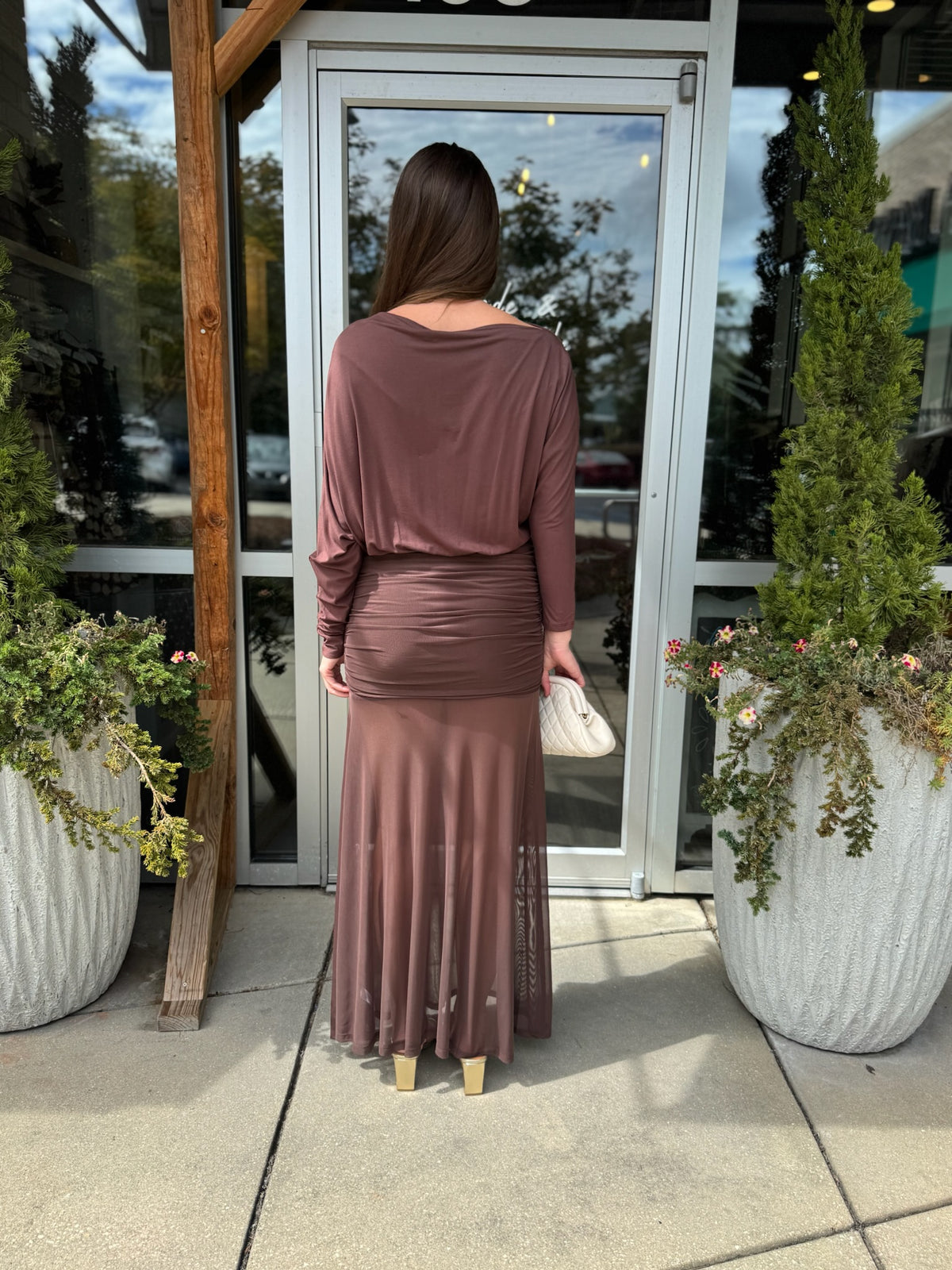 Brown Sheer Dress