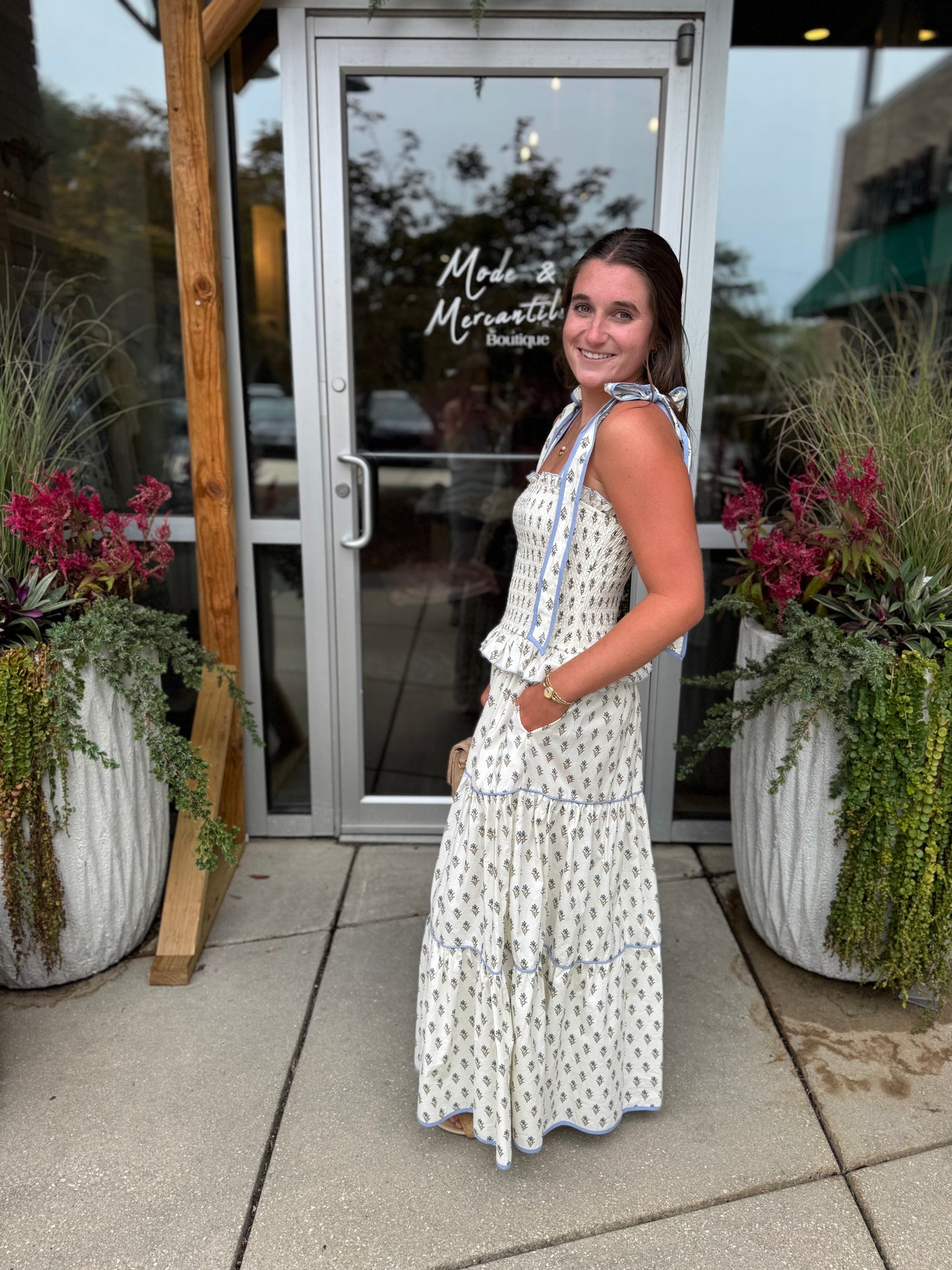 Smocked Layer Maxi Dress