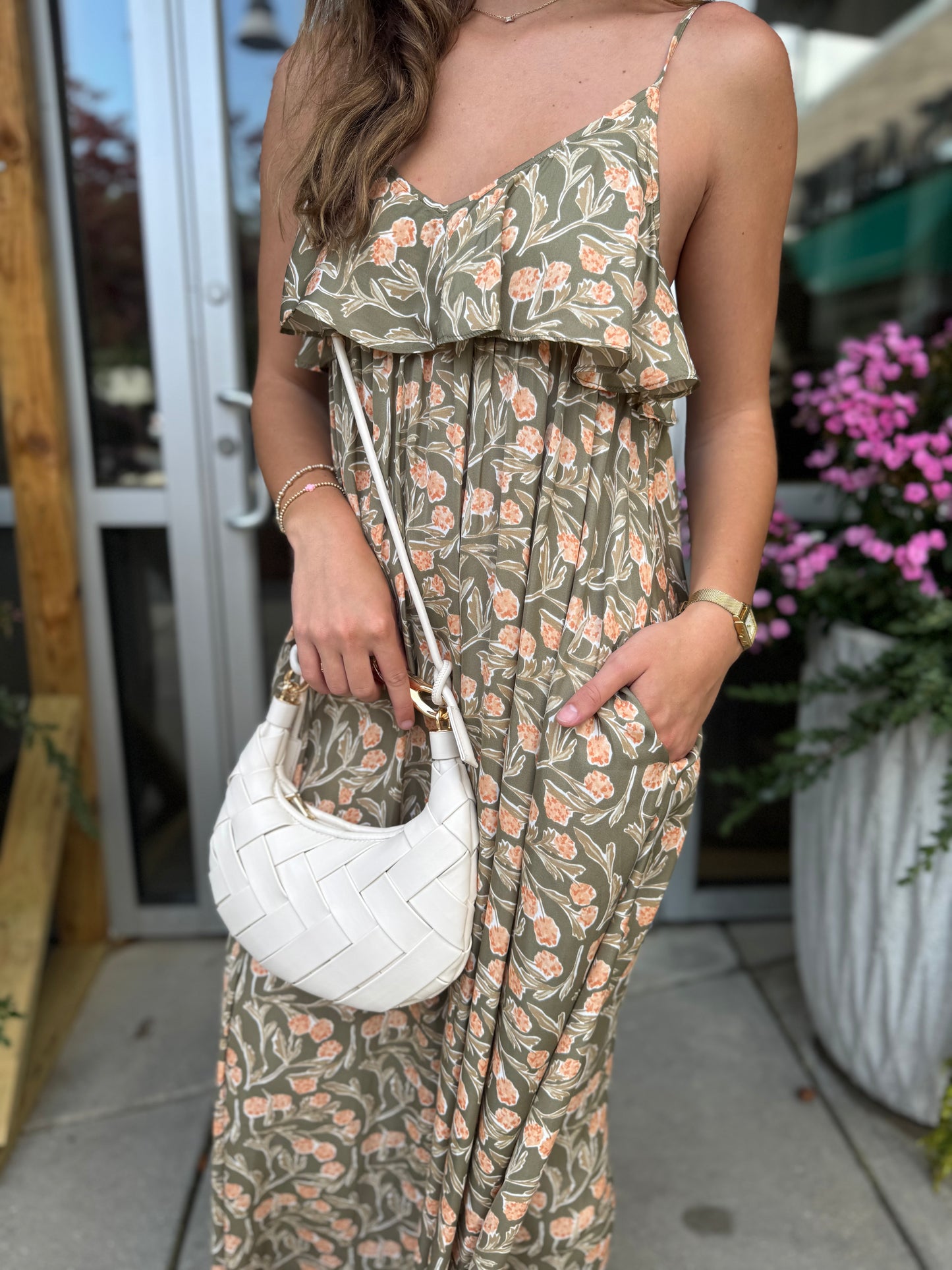 Ruffle Strap Maxi Dress