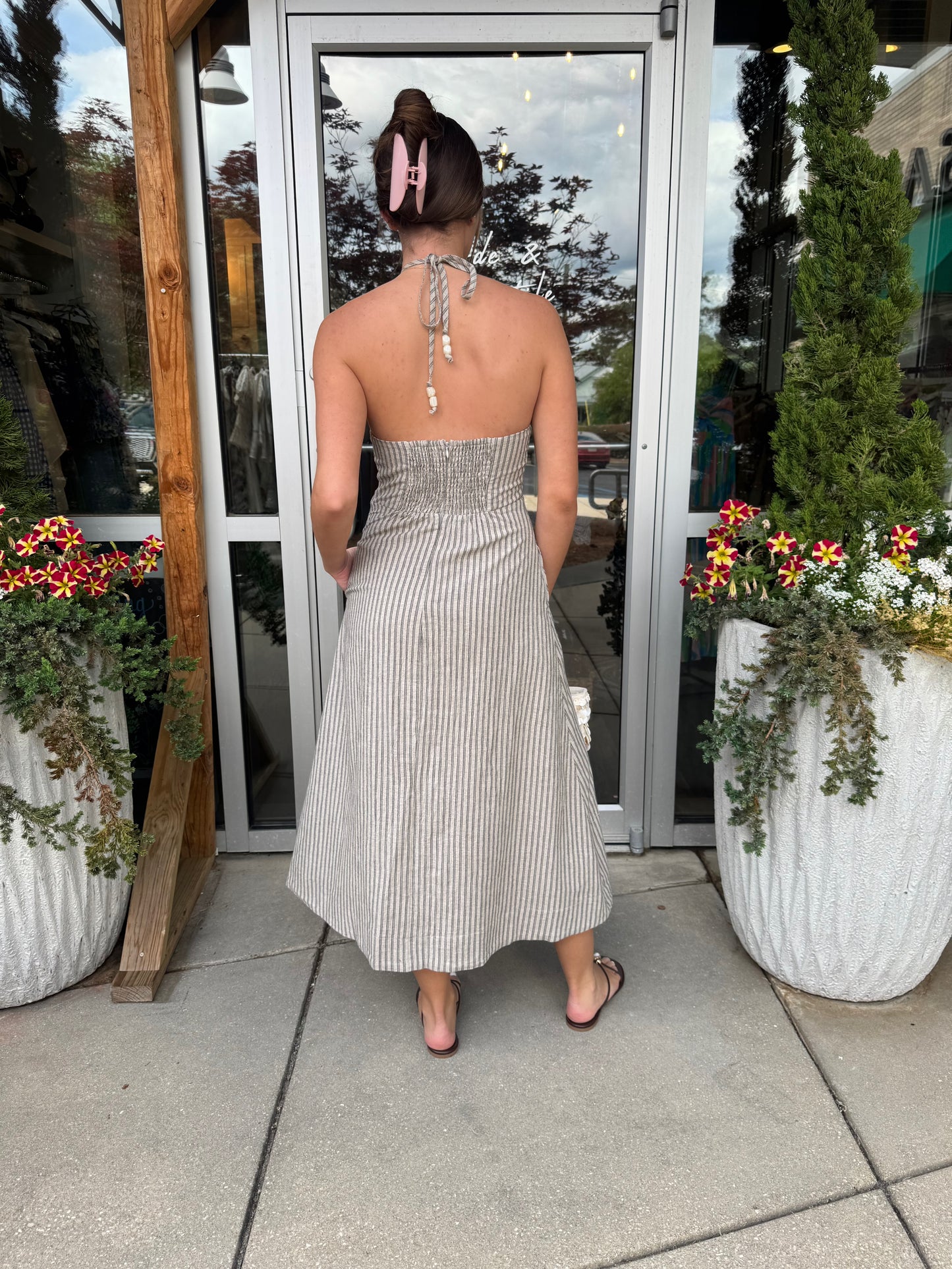 Linen Halter Midi Dress