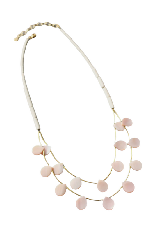 Mother Of Pearl Double Strand Necklace