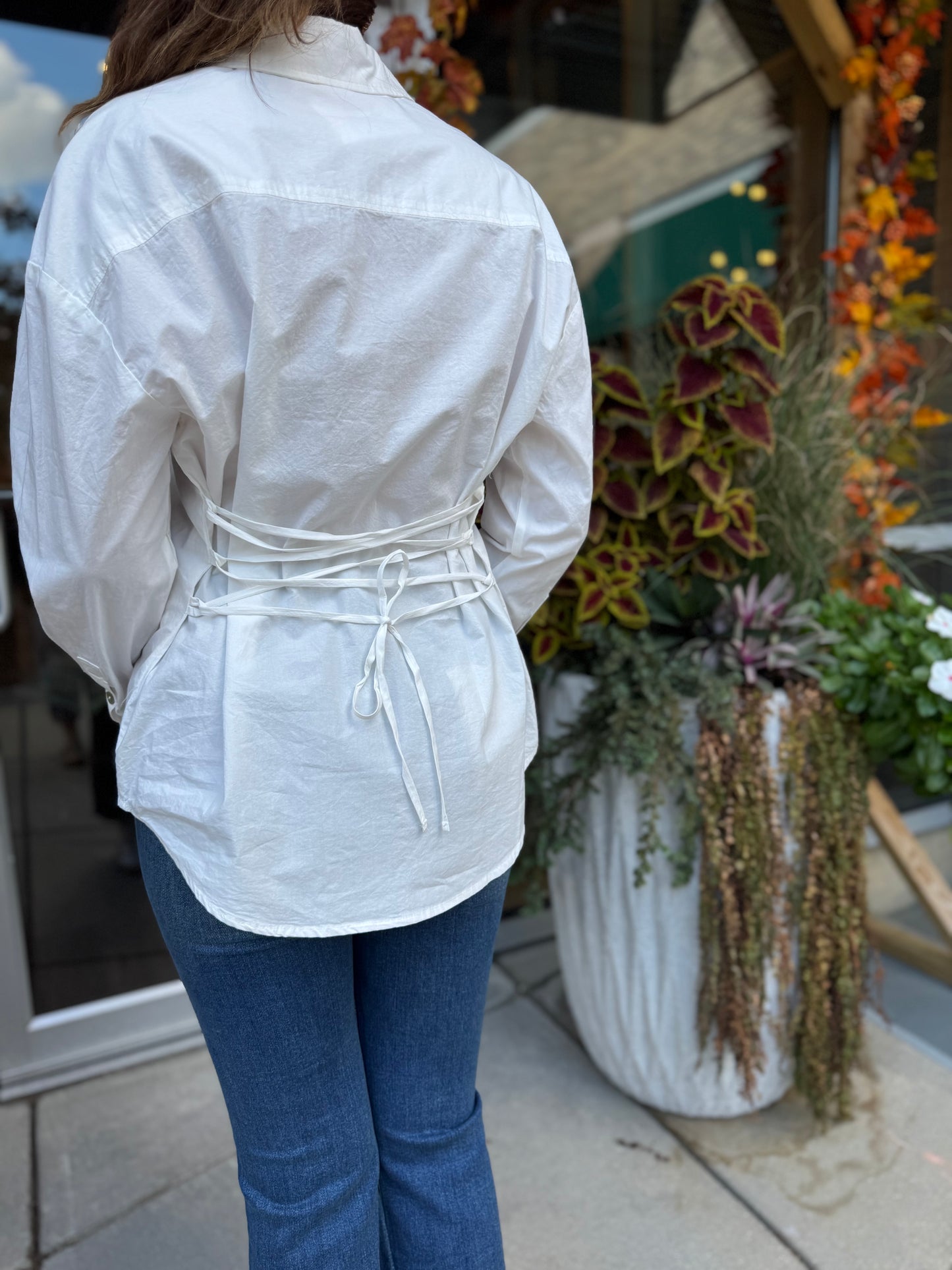 Cinched Button Down Top