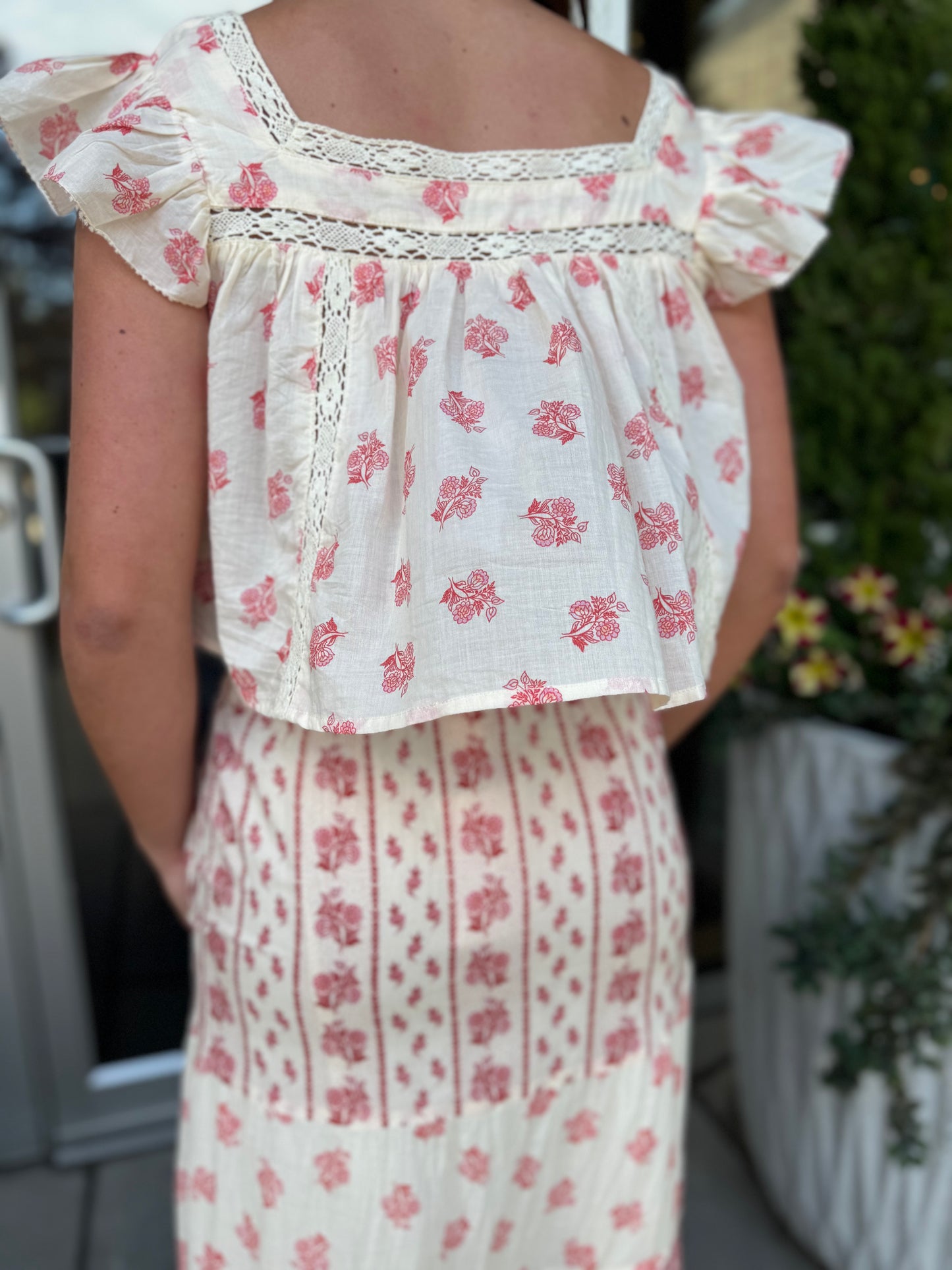 Pink Lotus Maxi Skirt