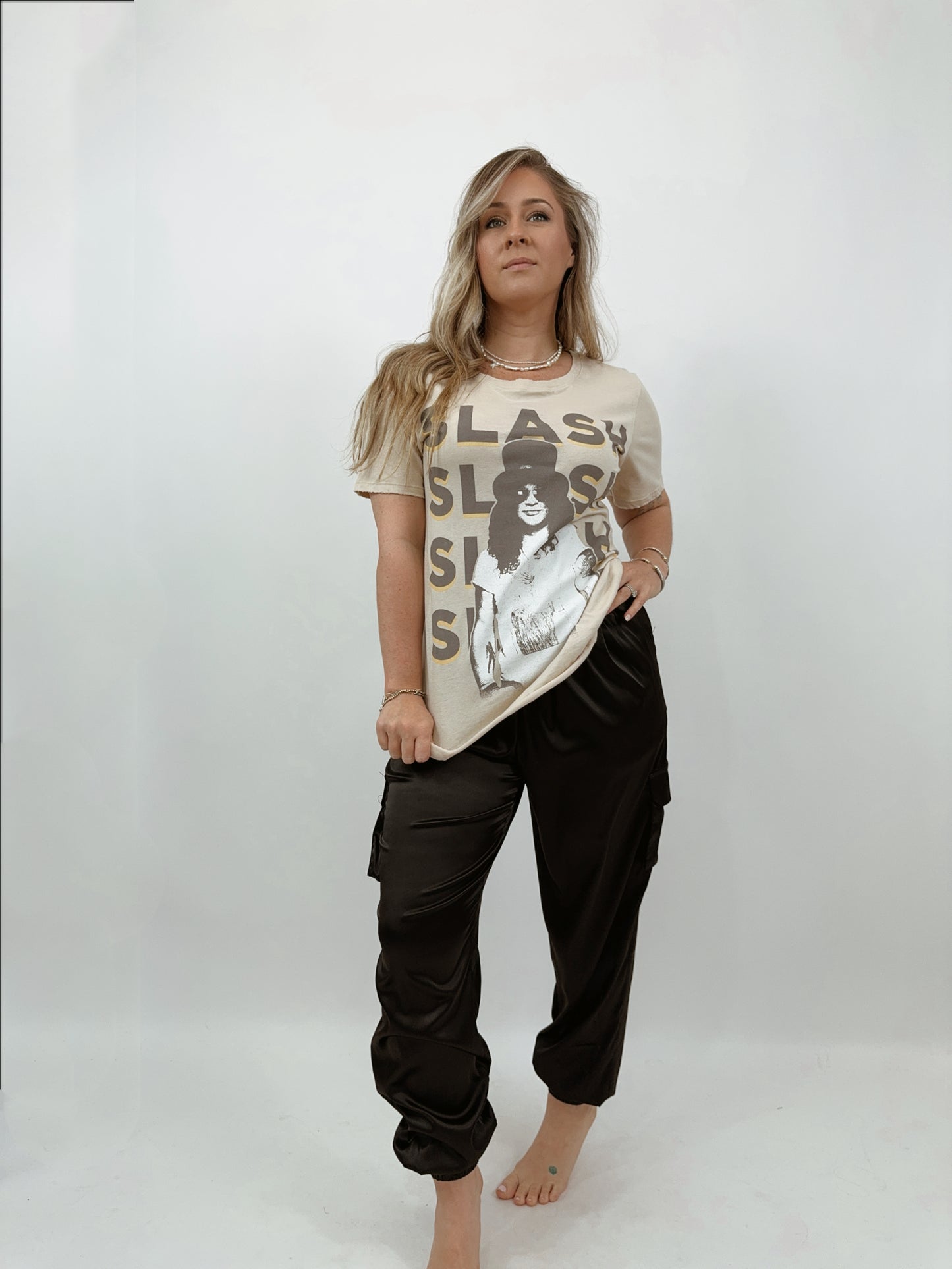 Satin Cargo Joggers
