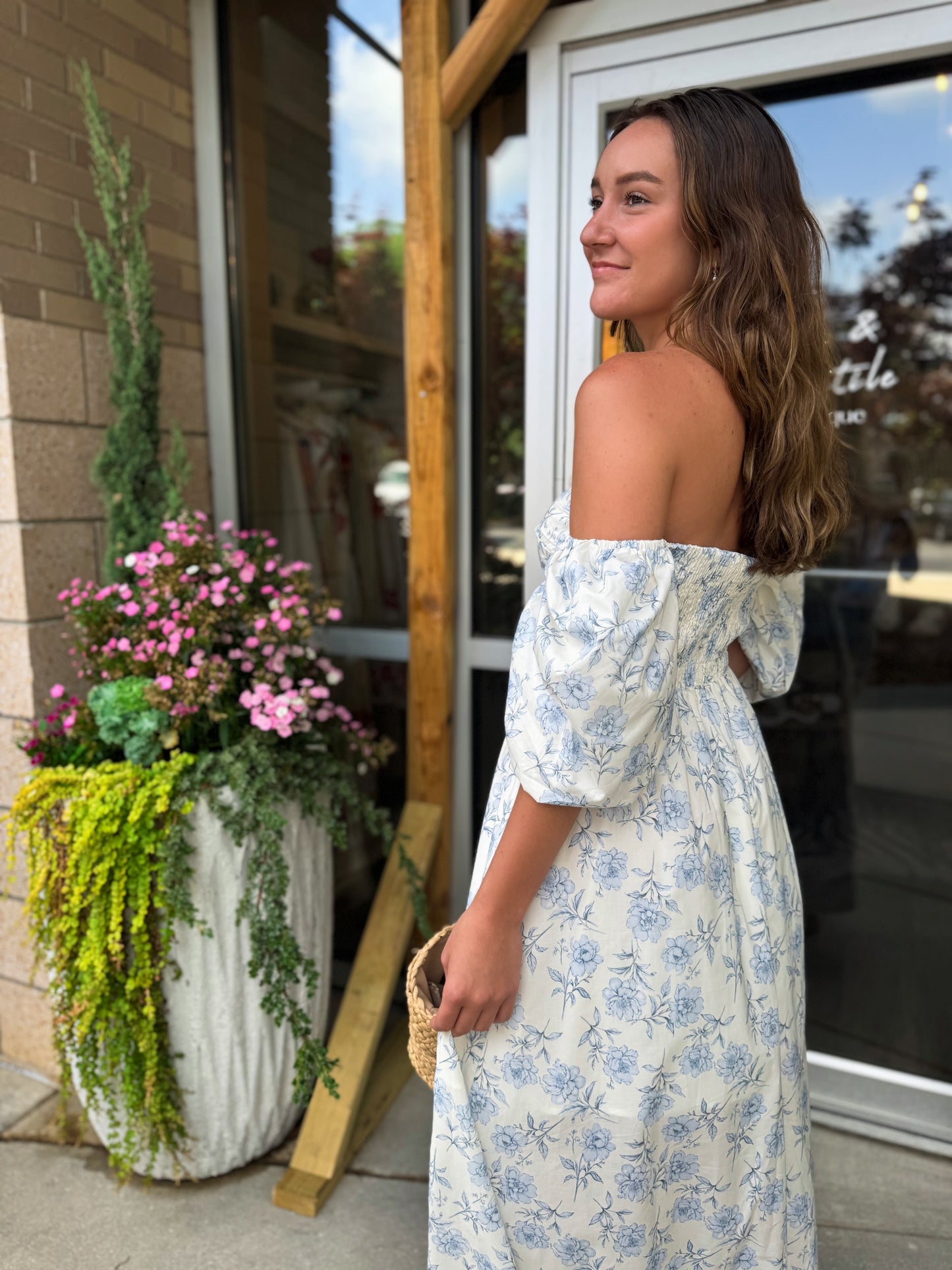 Azure Off Shoulder Maxi Dress