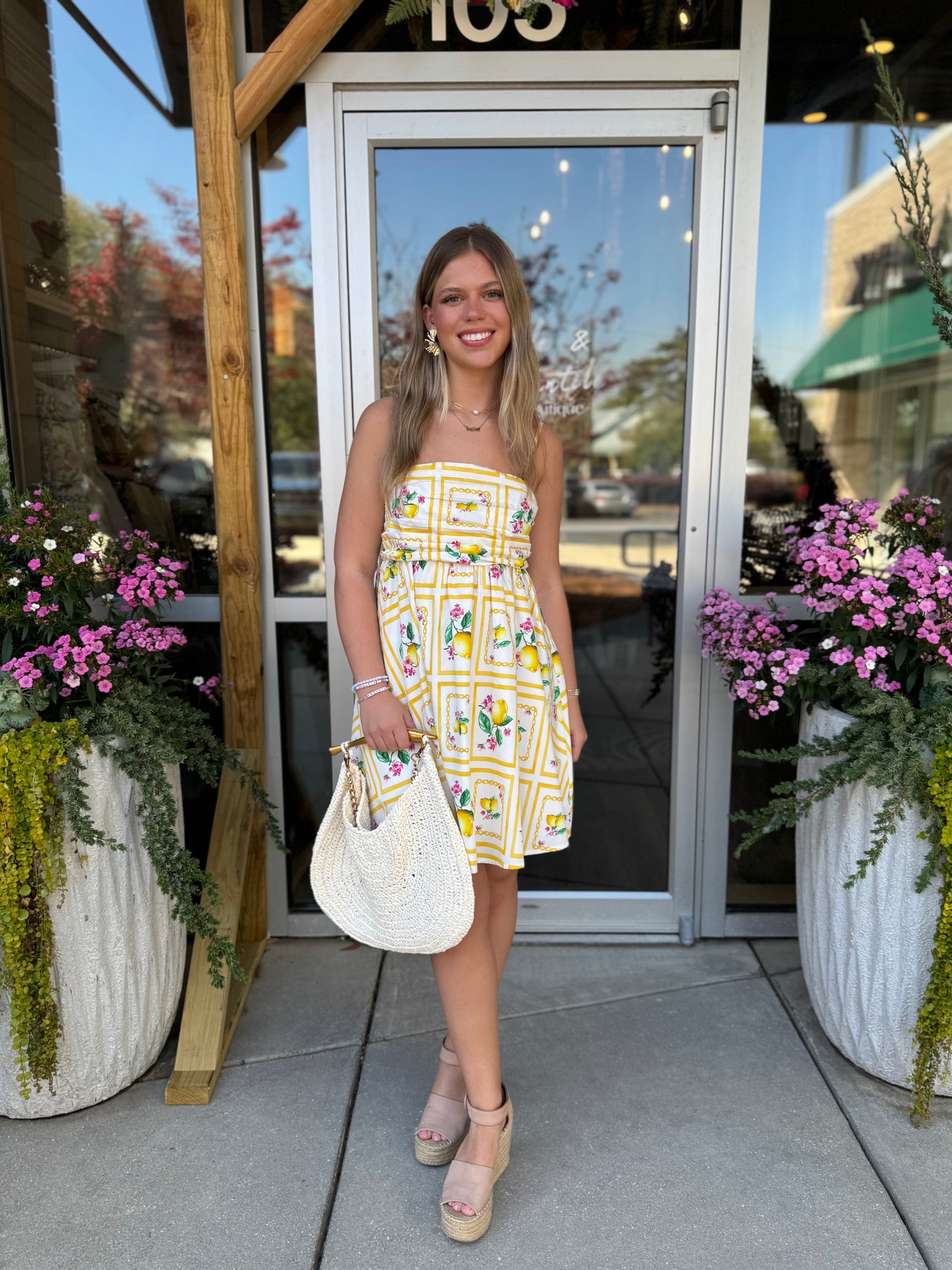 Santorini Citrus Mini Dress