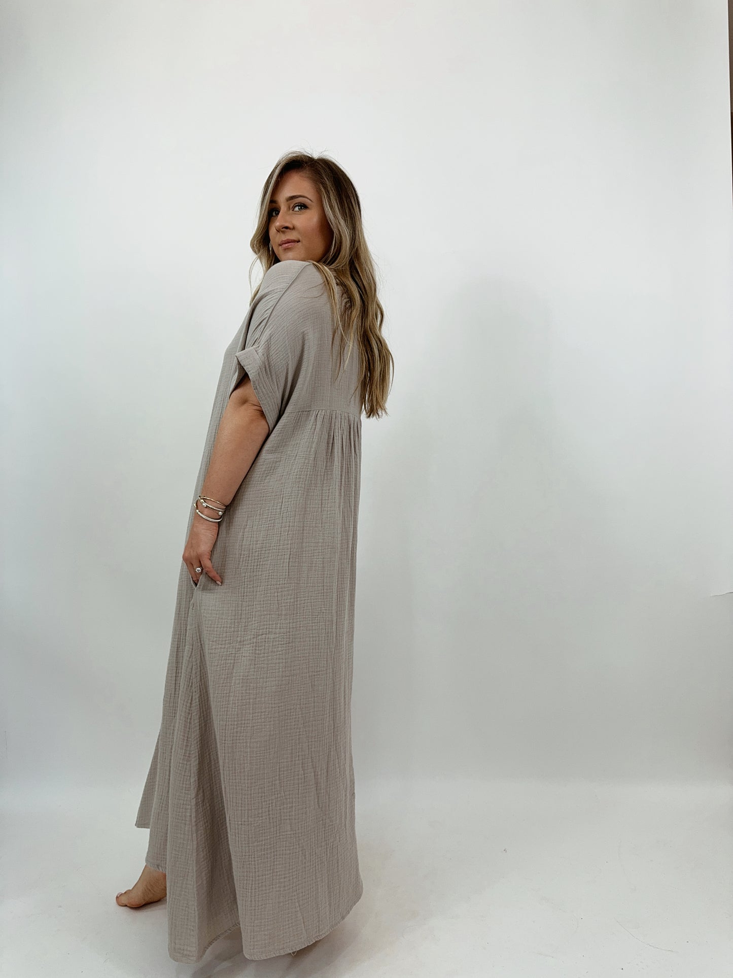 Cotton Gauze Midi Dress