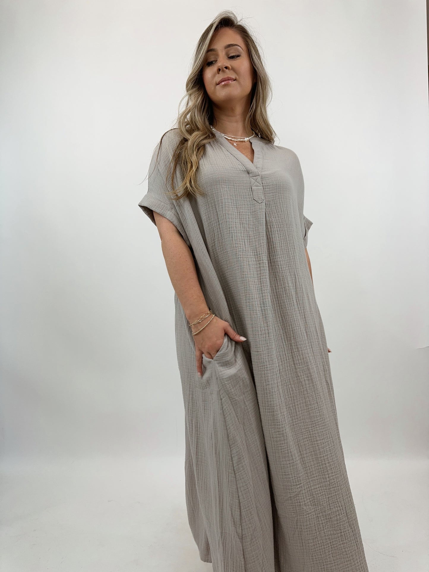Cotton Gauze Midi Dress