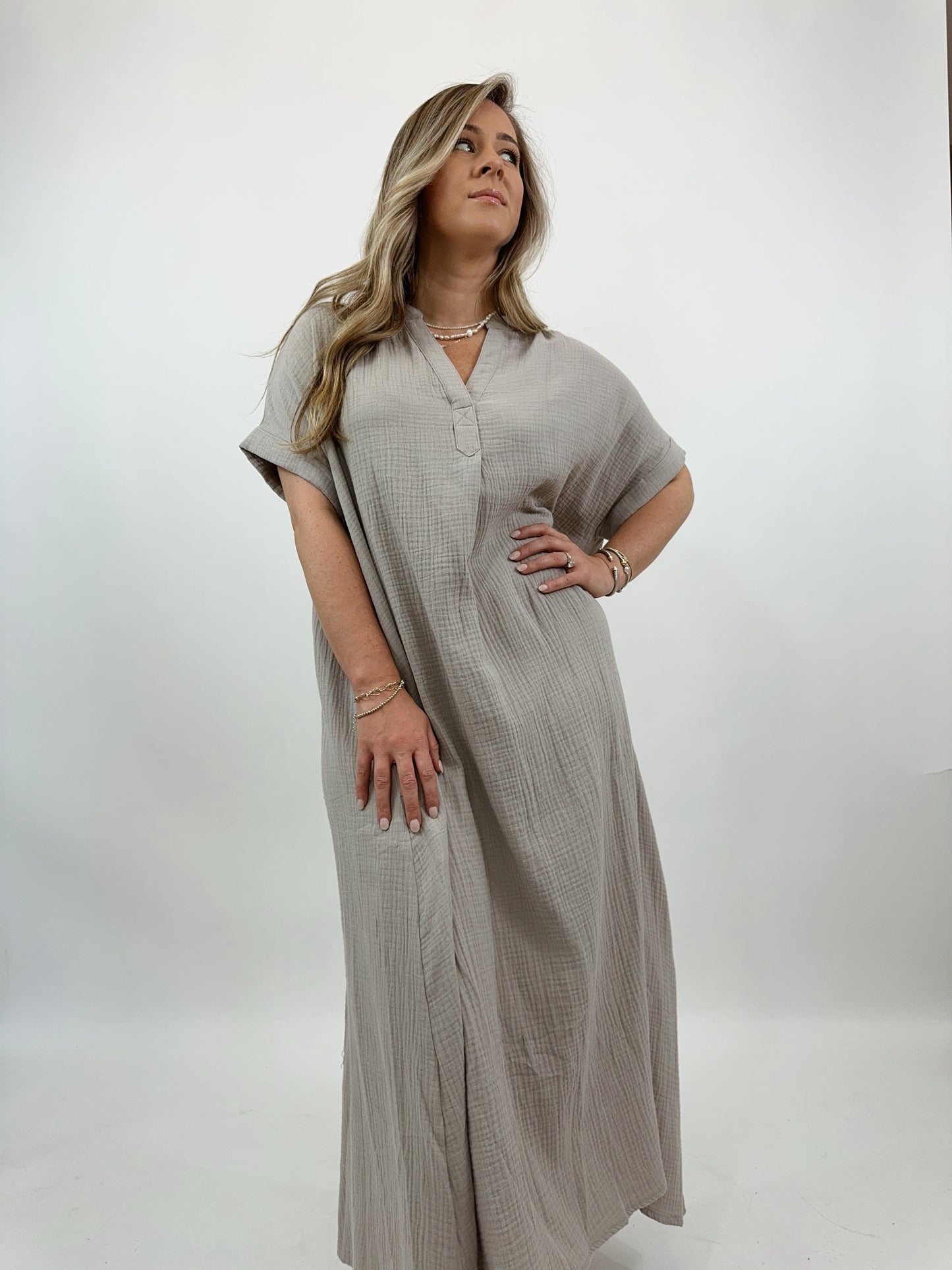 Cotton Gauze Midi Dress