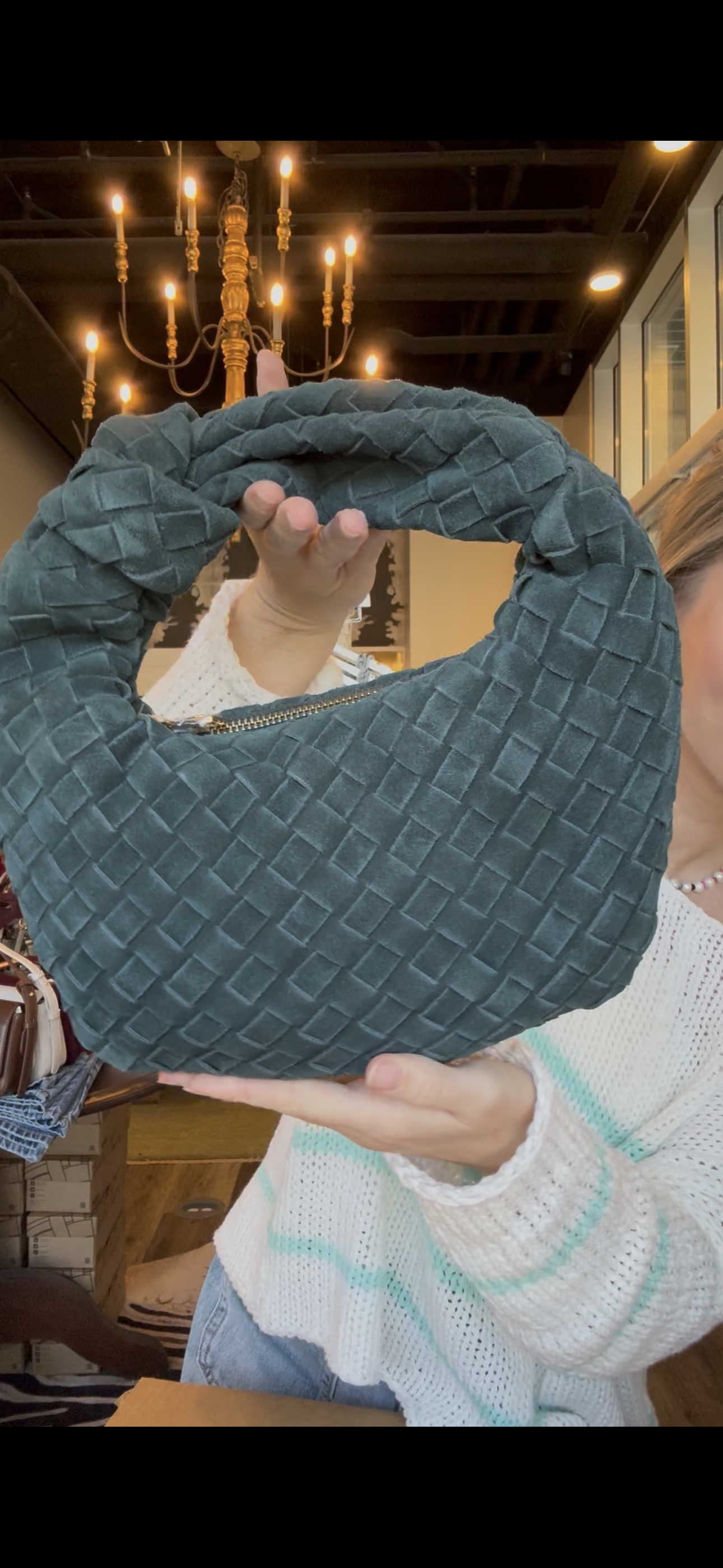 Suede Woven Bag